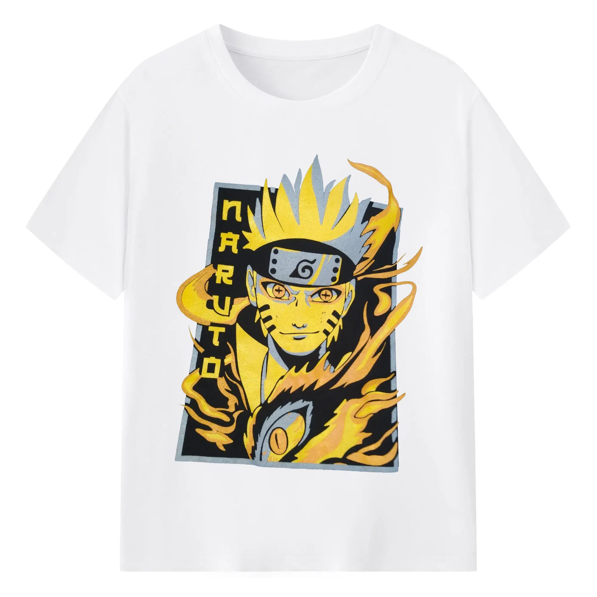 うずまき ナルト ナルト 仙人モード - 綿100％ 半袖Tシャツ ・ フロントプリント ・ 快適 通気性 ・ 日常使い 散歩 スポーツ用