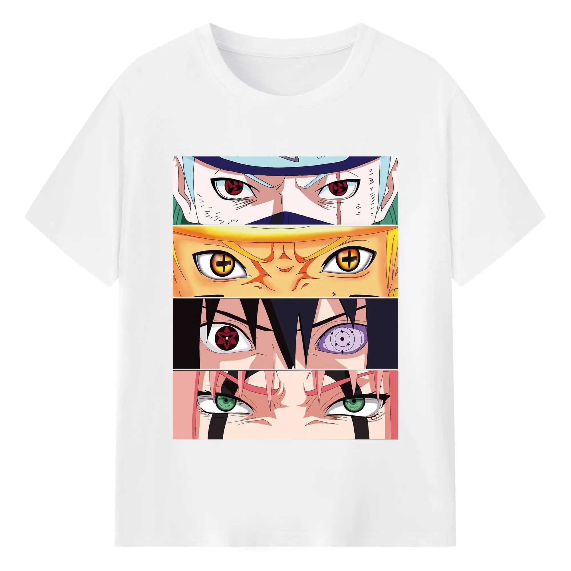 うずまき ナルト四班 バトルシーン 仲間との絆 - 綿100％ 半袖Tシャツ ・ フロントプリント ・ 快適 通気性 ・ 日常使い 散歩 スポーツ用