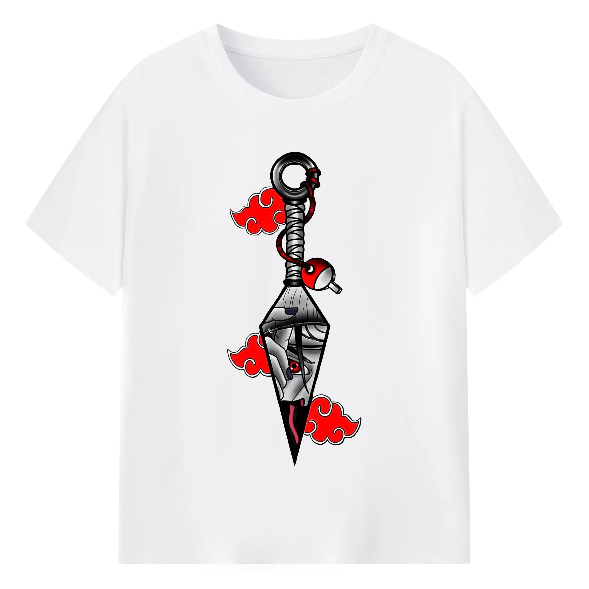 うずまき ナルト イタチ クナイ - 綿100％ 半袖Tシャツ ・ フロントプリント ・ 快適 通気性 ・ 日常使い 散歩 スポーツ用