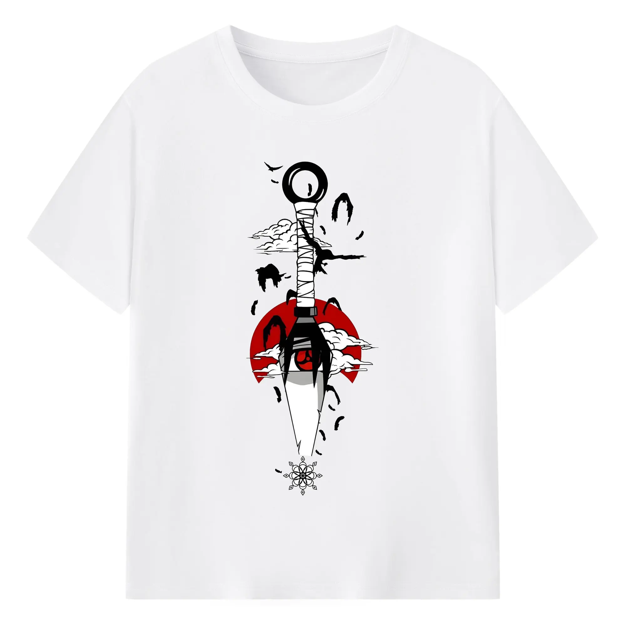 うずまき ナルト イタチ クナイ うちはイタチ - 綿100％ 半袖Tシャツ ・ フロントプリント ・ 快適 通気性 ・ 日常使い 散歩 スポーツ用