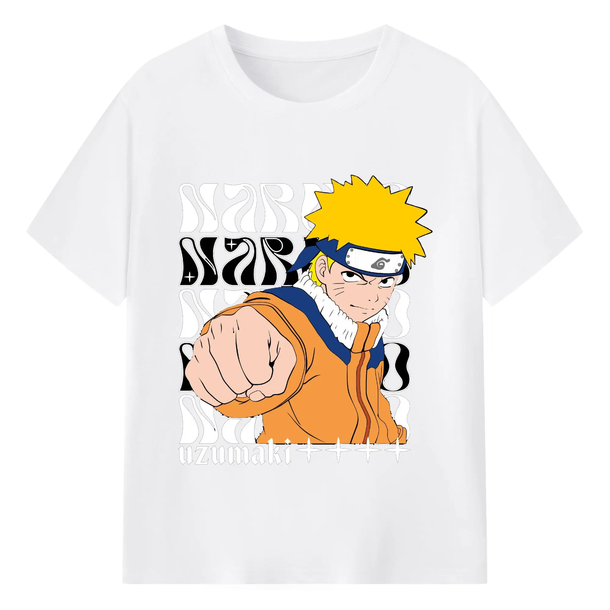 うずまき ナルト アカデミー時代 - 綿100％ 半袖Tシャツ ・ フロントプリント ・ 快適 通気性 ・ 日常使い 散歩 スポーツ用