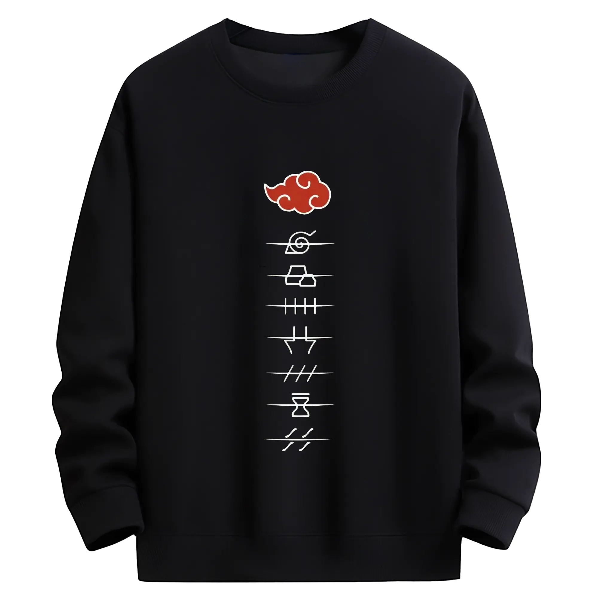 うずまき ナルトあかつき 叛忍 ロゴ - 高品質 クルーネック スウェット ・ コットン59％ ポリエステル41％ ・ ユニセックス 長袖 トレーナー ・ カジュアル デイリー スポーツ 散歩用