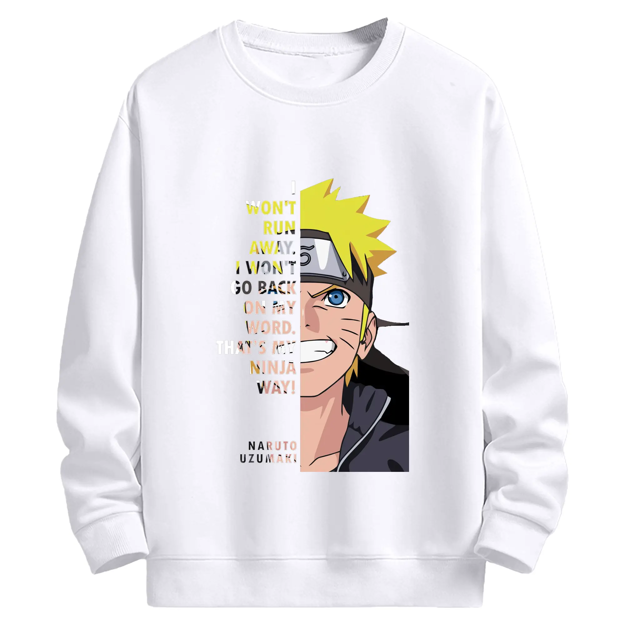 うずまき ナルト - 高品質 クルーネック スウェット ・ コットン59％ ポリエステル41％ ・ ユニセックス 長袖 トレーナー ・ カジュアル デイリー スポーツ 散歩用