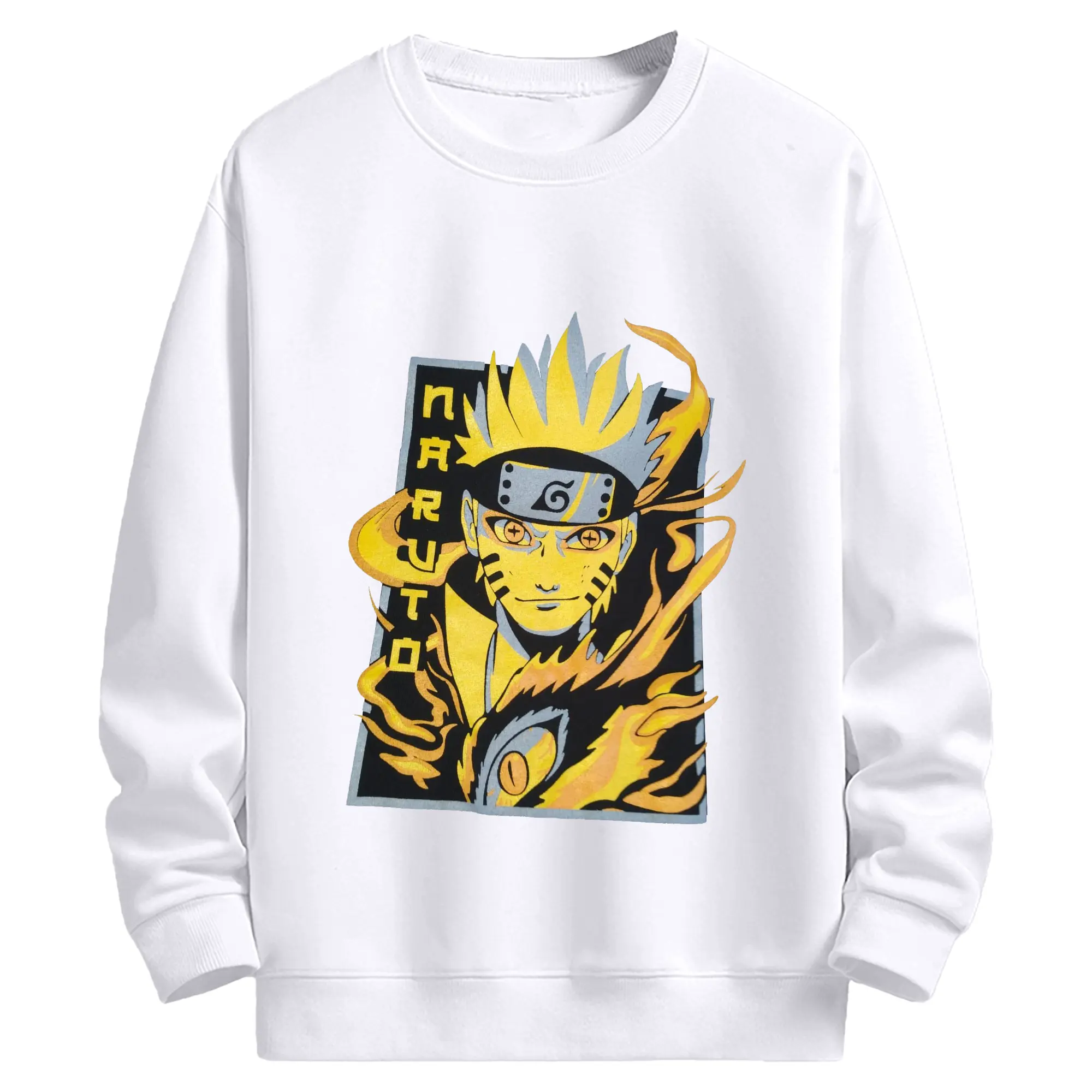 うずまき ナルト ナルト 仙人モード - 高品質 クルーネック スウェット ・ コットン59％ ポリエステル41％ ・ ユニセックス 長袖 トレーナー ・ カジュアル デイリー スポーツ 散歩用