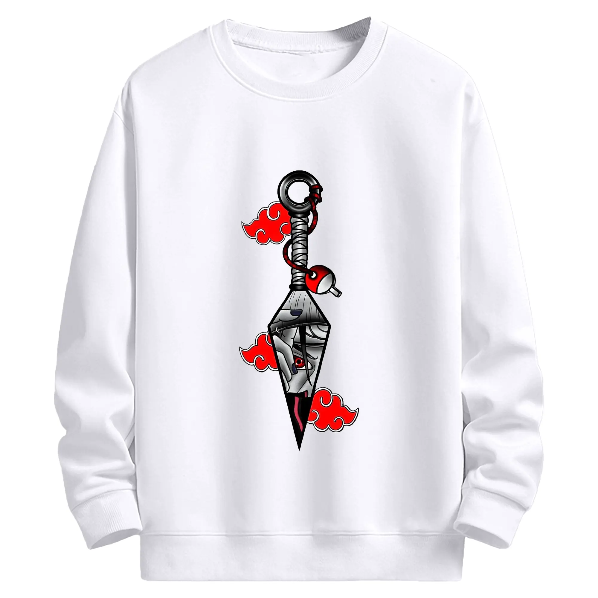 うずまき ナルト イタチ クナイ - 高品質 クルーネック スウェット ・ コットン59％ ポリエステル41％ ・ ユニセックス 長袖 トレーナー ・ カジュアル デイリー スポーツ 散歩用