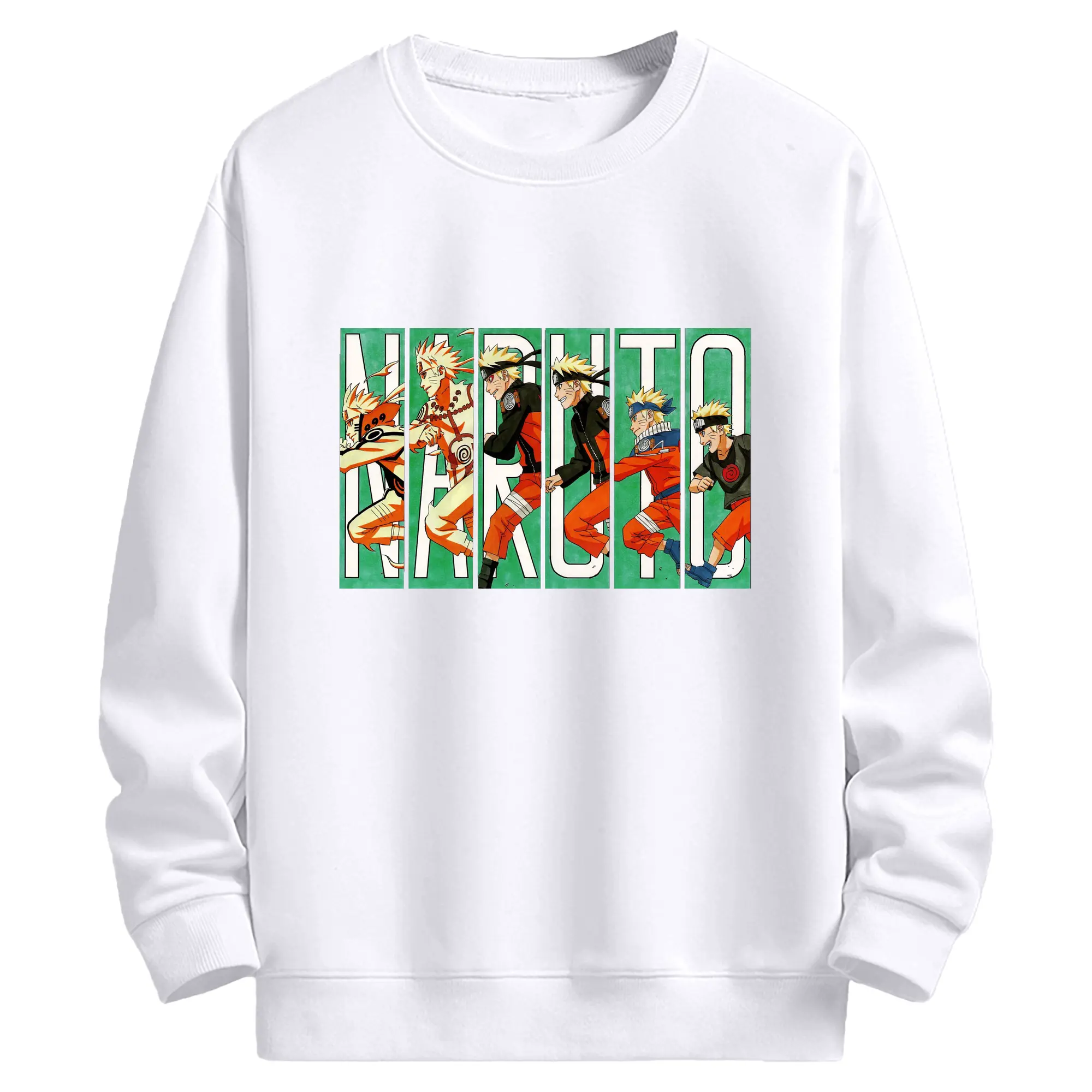 うずまき ナルト 修行の旅 - 高品質 クルーネック スウェット ・ コットン59％ ポリエステル41％ ・ ユニセックス 長袖 トレーナー ・ カジュアル デイリー スポーツ 散歩用