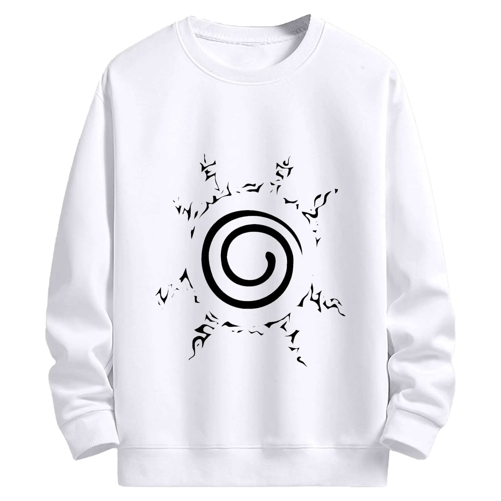 うずまき ナルト九尾の封印 - 高品質 クルーネック スウェット ・ コットン59％ ポリエステル41％ ・ ユニセックス 長袖 トレーナー ・ カジュアル デイリー スポーツ 散歩用
