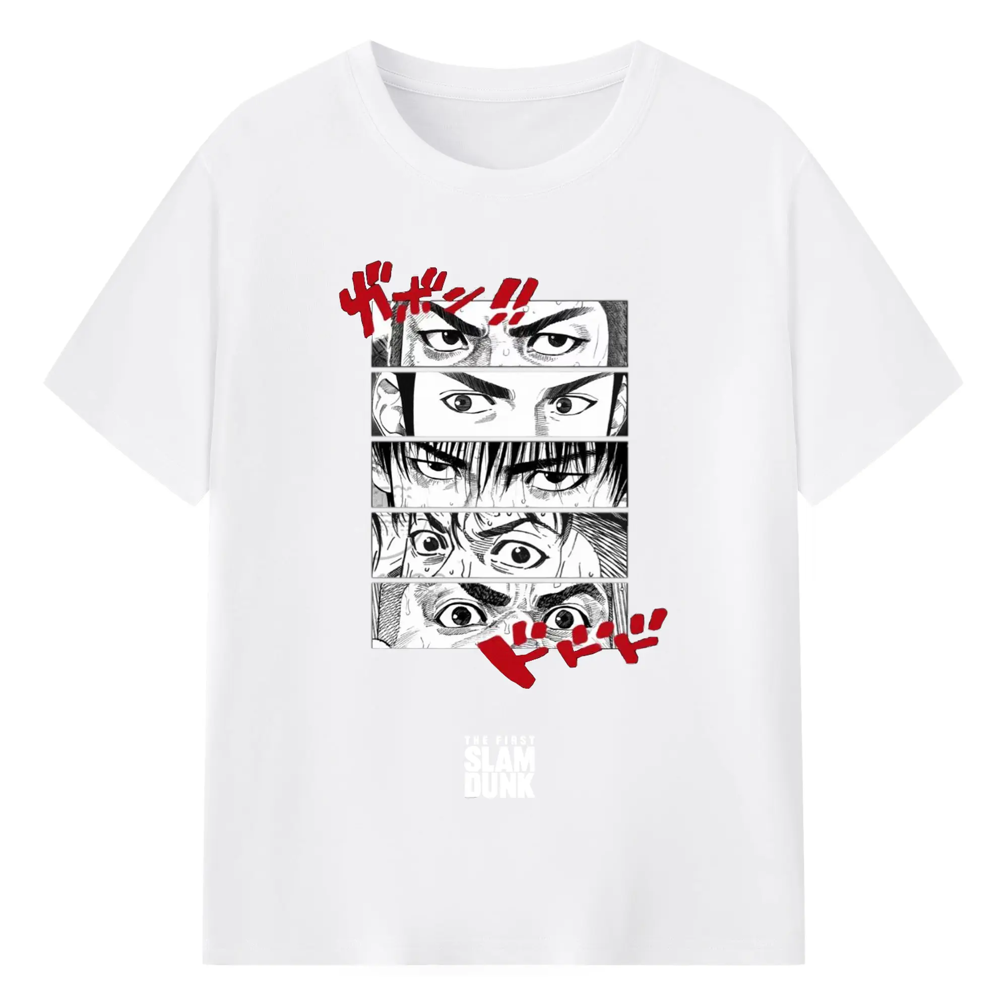スラムダンク 湘北バスケ部 - 綿100％ 半袖Tシャツ ・ フロントプリント ・ 快適 通気性 ・ 日常使い 散歩 スポーツ用