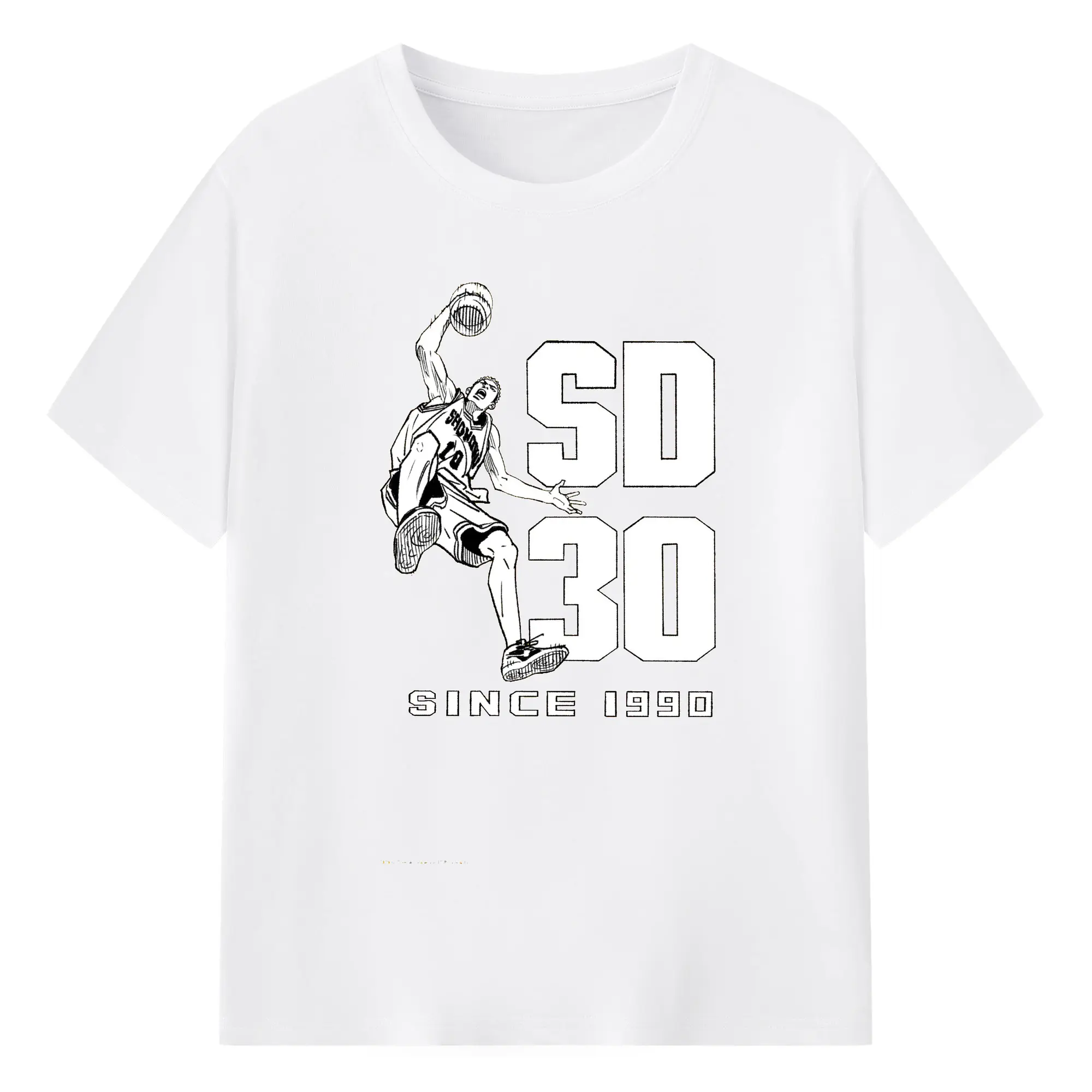 スラムダンク櫻木花道30年特別限定 - 綿100％ 半袖Tシャツ ・ フロントプリント ・ 快適 通気性 ・ 日常使い 散歩 スポーツ用