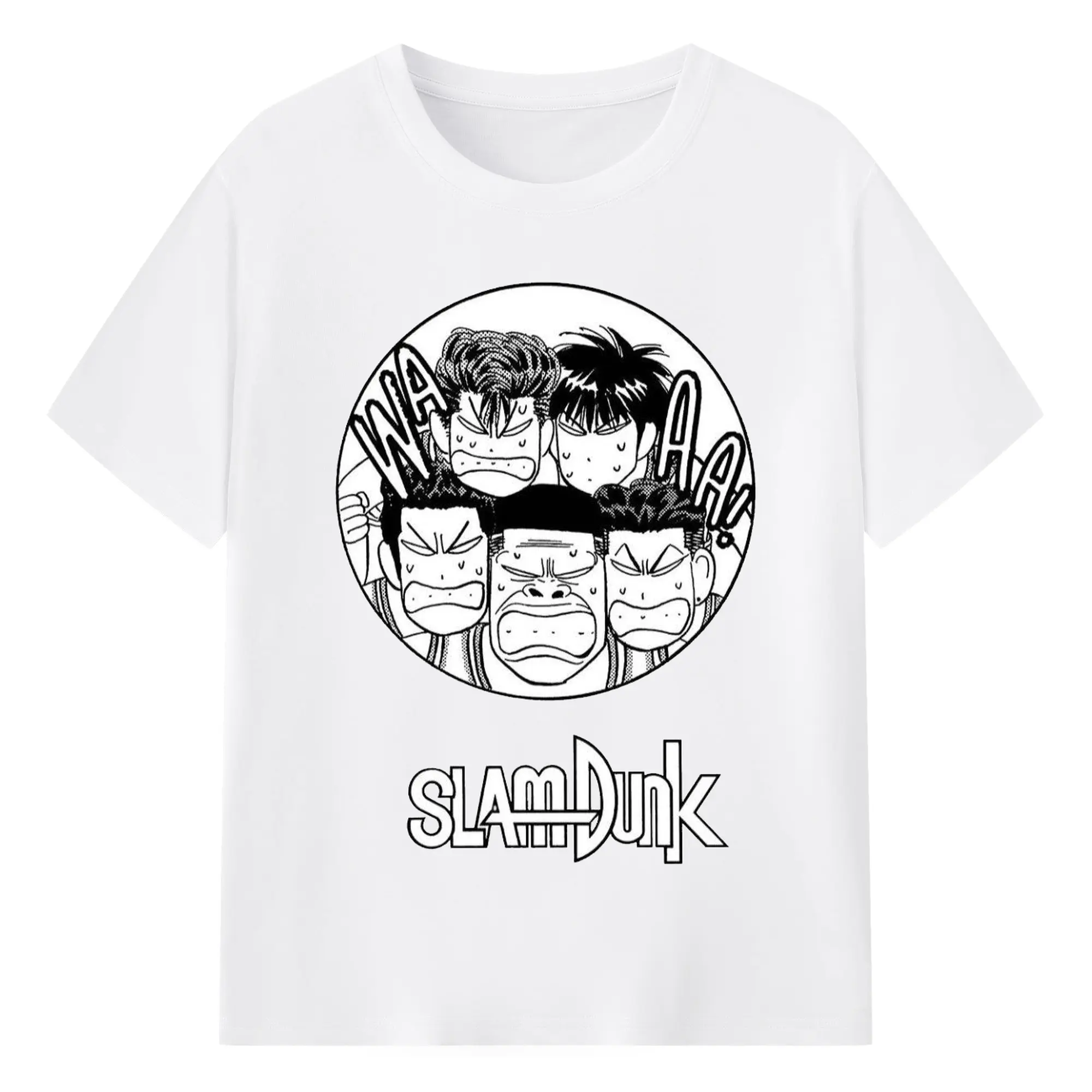 スラムダンクマンガ 湘北 スタメン - 綿100％ 半袖Tシャツ ・ フロントプリント ・ 快適 通気性 ・ 日常使い 散歩 スポーツ用