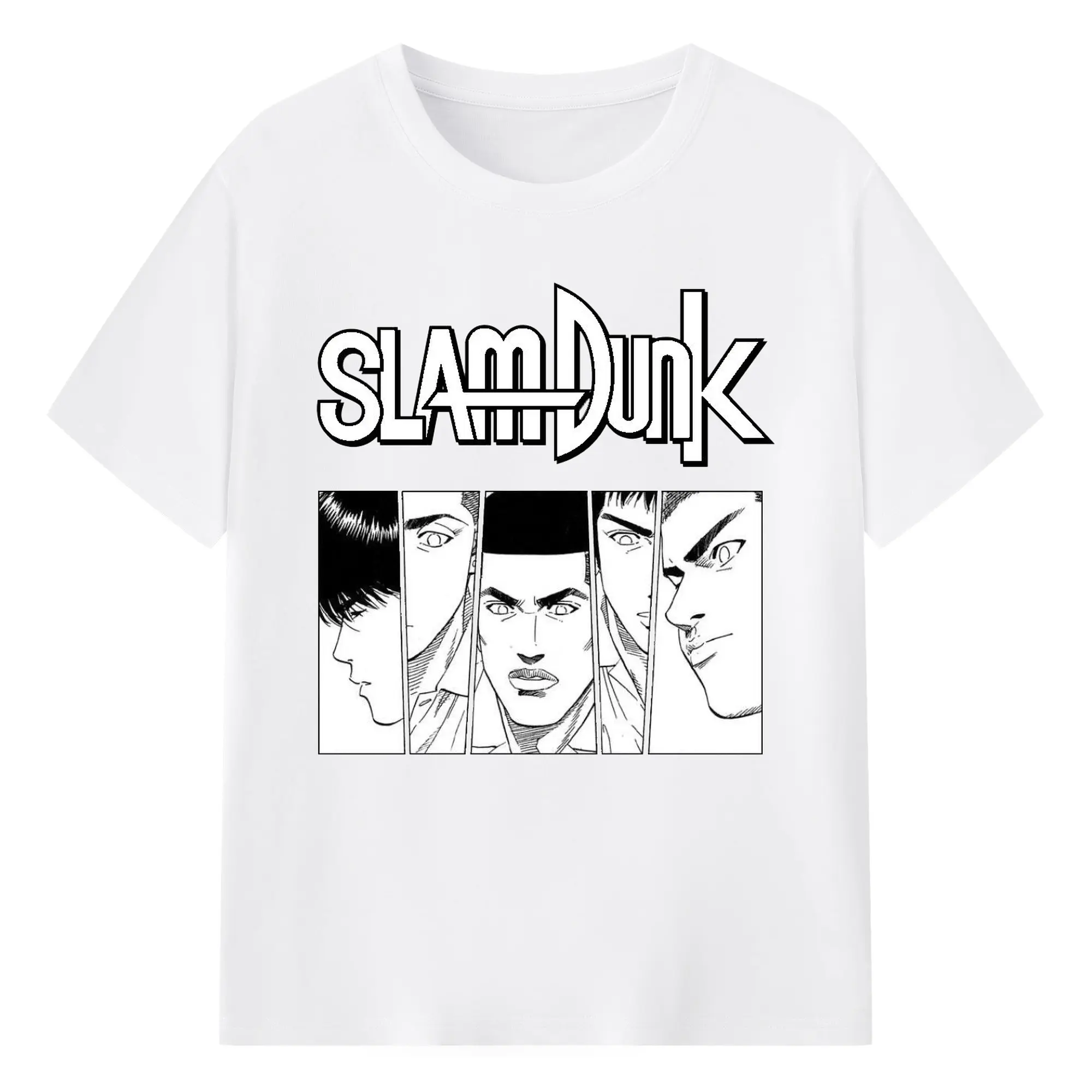 スラムダンク 湘北バスケ部 - 綿100％ 半袖Tシャツ ・ フロントプリント ・ 快適 通気性 ・ 日常使い 散歩 スポーツ用