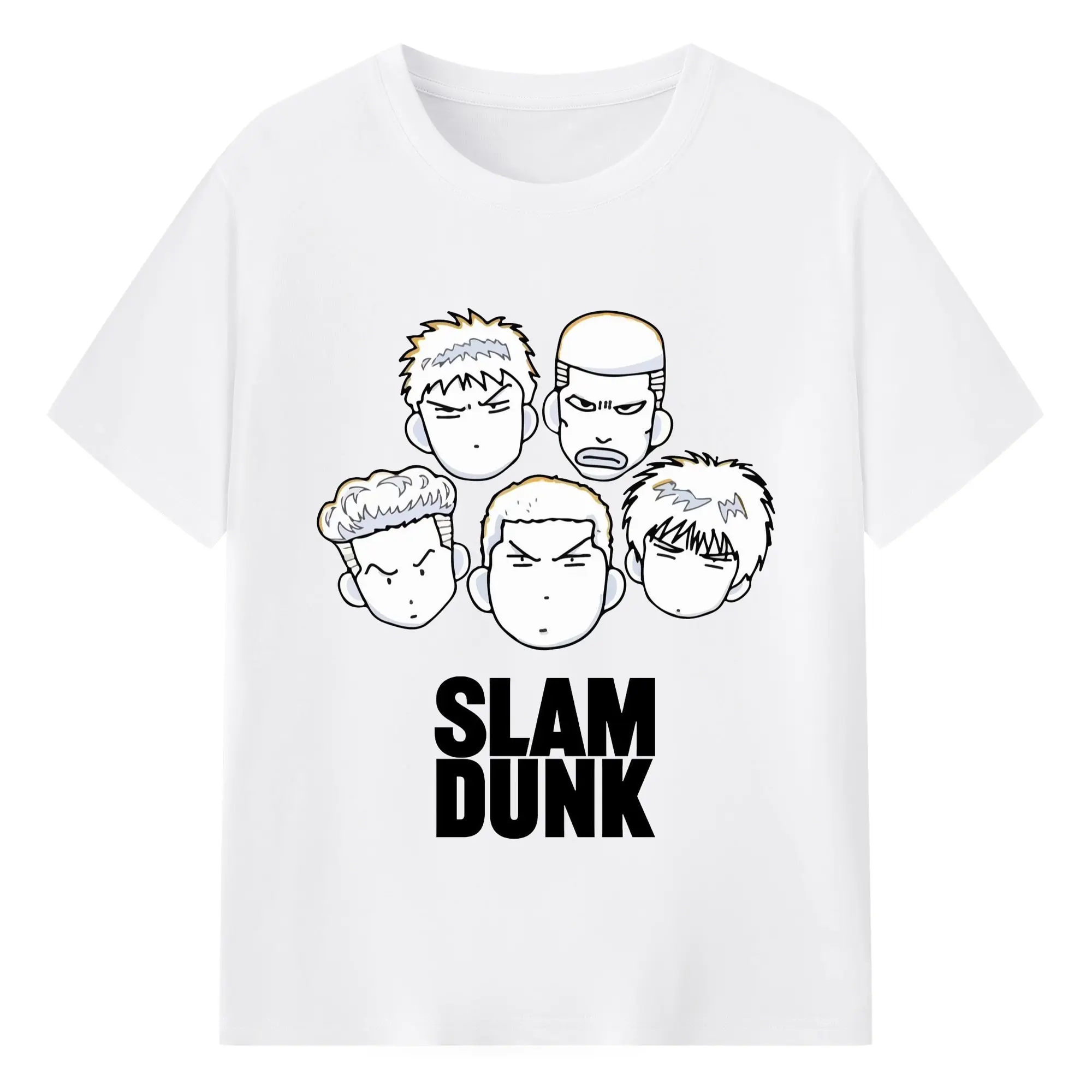 スラムダンクマンガ デフォルメ - 綿100％ 半袖Tシャツ ・ フロントプリント ・ 快適 通気性 ・ 日常使い 散歩 スポーツ用