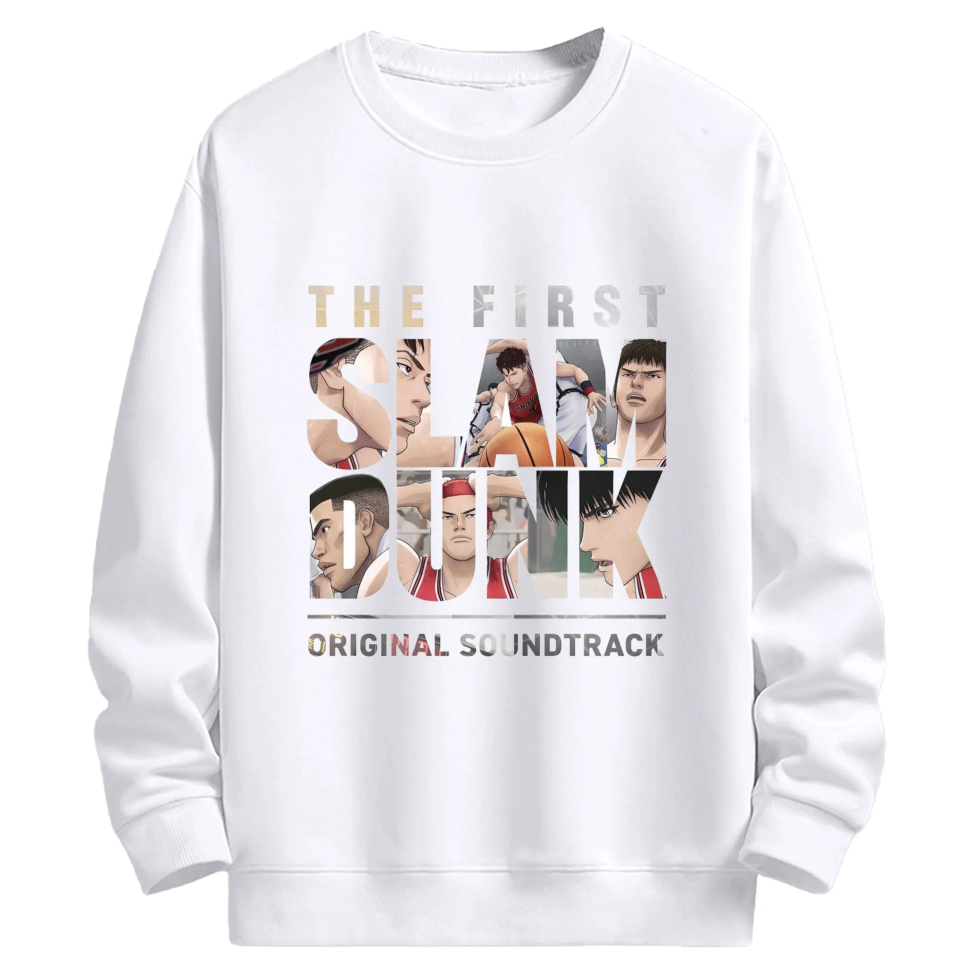 スラムダンク映画　湘北バスケ部 - 高品質 クルーネック スウェット ・ コットン59％ ポリエステル41％ ・ ユニセックス 長袖 トレーナー ・ カジュアル デイリー スポーツ 散歩用