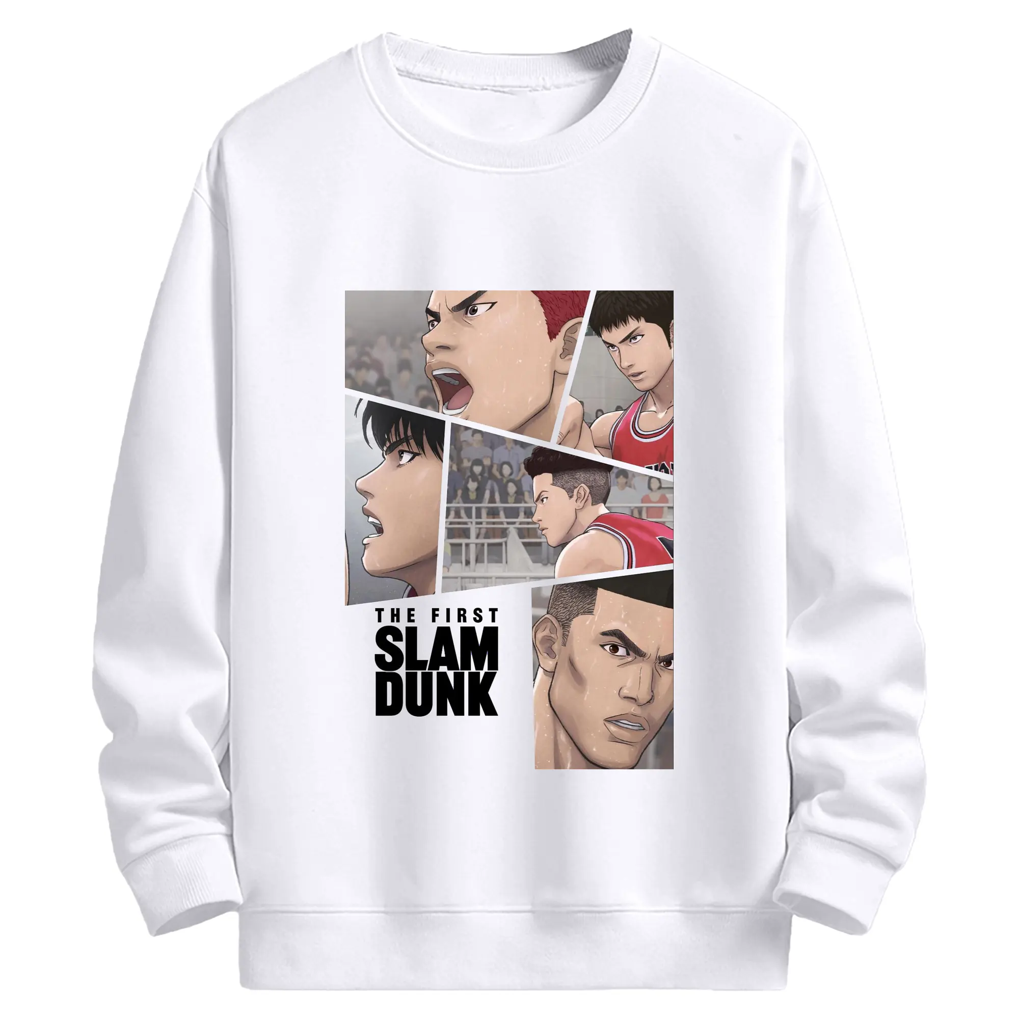 スラムダンク映画  名シーン再現 - 高品質 クルーネック スウェット ・ コットン59％ ポリエステル41％ ・ ユニセックス 長袖 トレーナー ・ カジュアル デイリー スポーツ 散歩用
