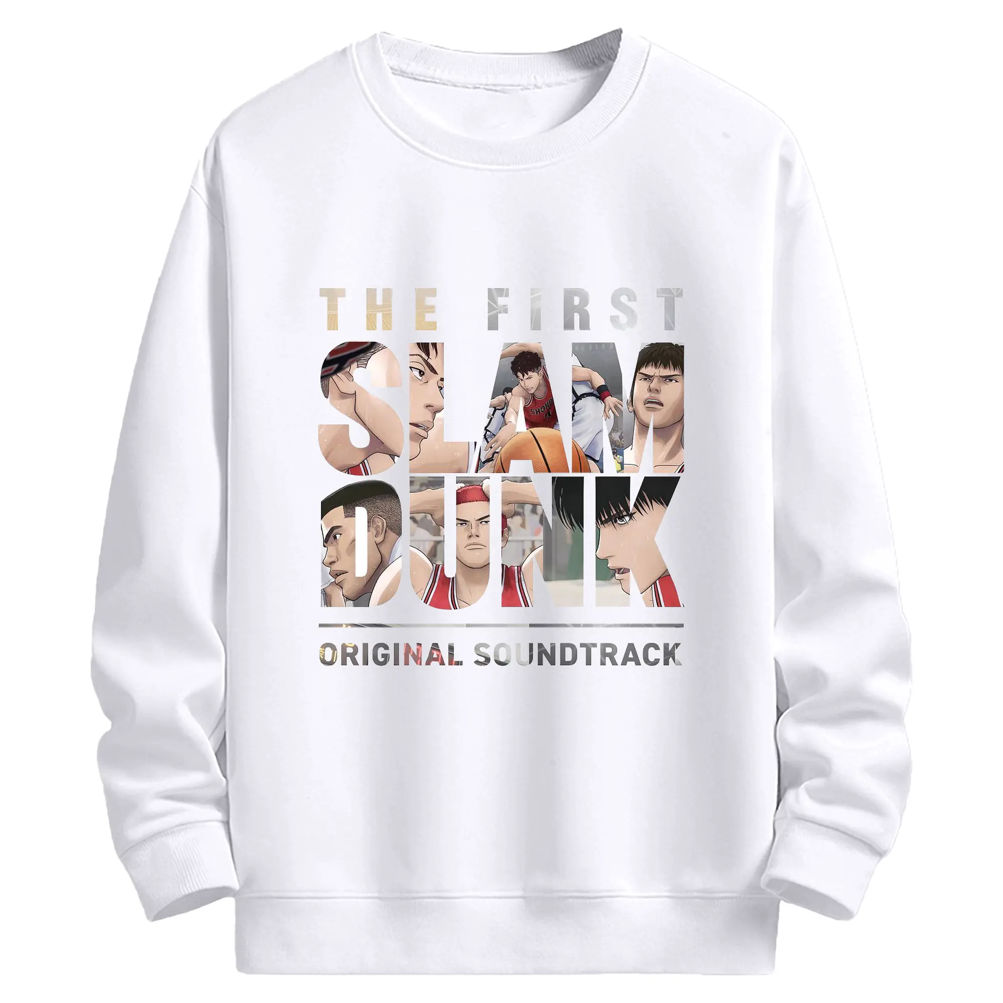 スラムダンク映画　湘北バスケ部 - 高品質 クルーネック スウェット ・ コットン59％ ポリエステル41％ ・ ユニセックス 長袖 トレーナー ・ カジュアル デイリー スポーツ 散歩用