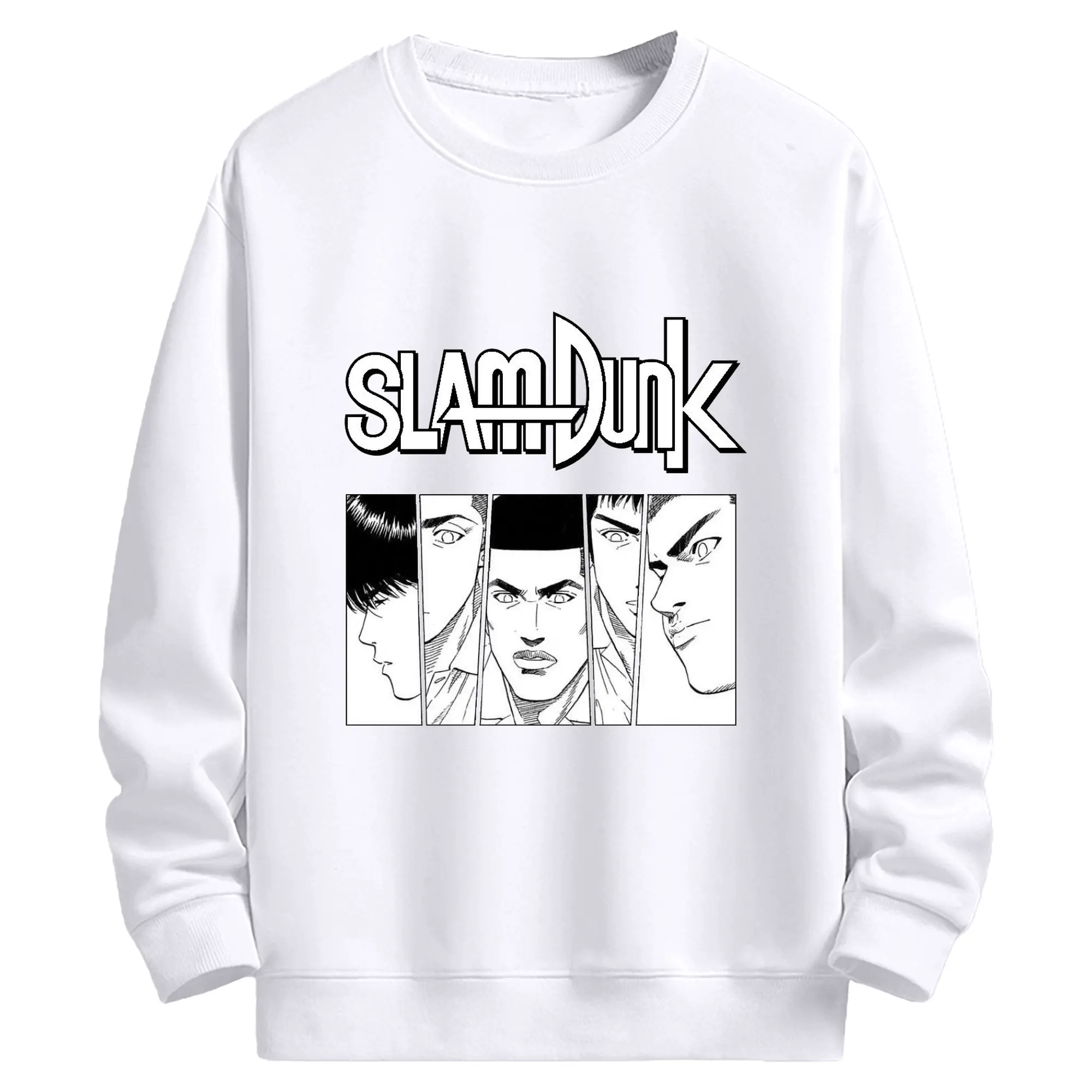 スラムダンク 湘北バスケ部 - 高品質 クルーネック スウェット ・ コットン59％ ポリエステル41％ ・ ユニセックス 長袖 トレーナー ・ カジュアル デイリー スポーツ 散歩用