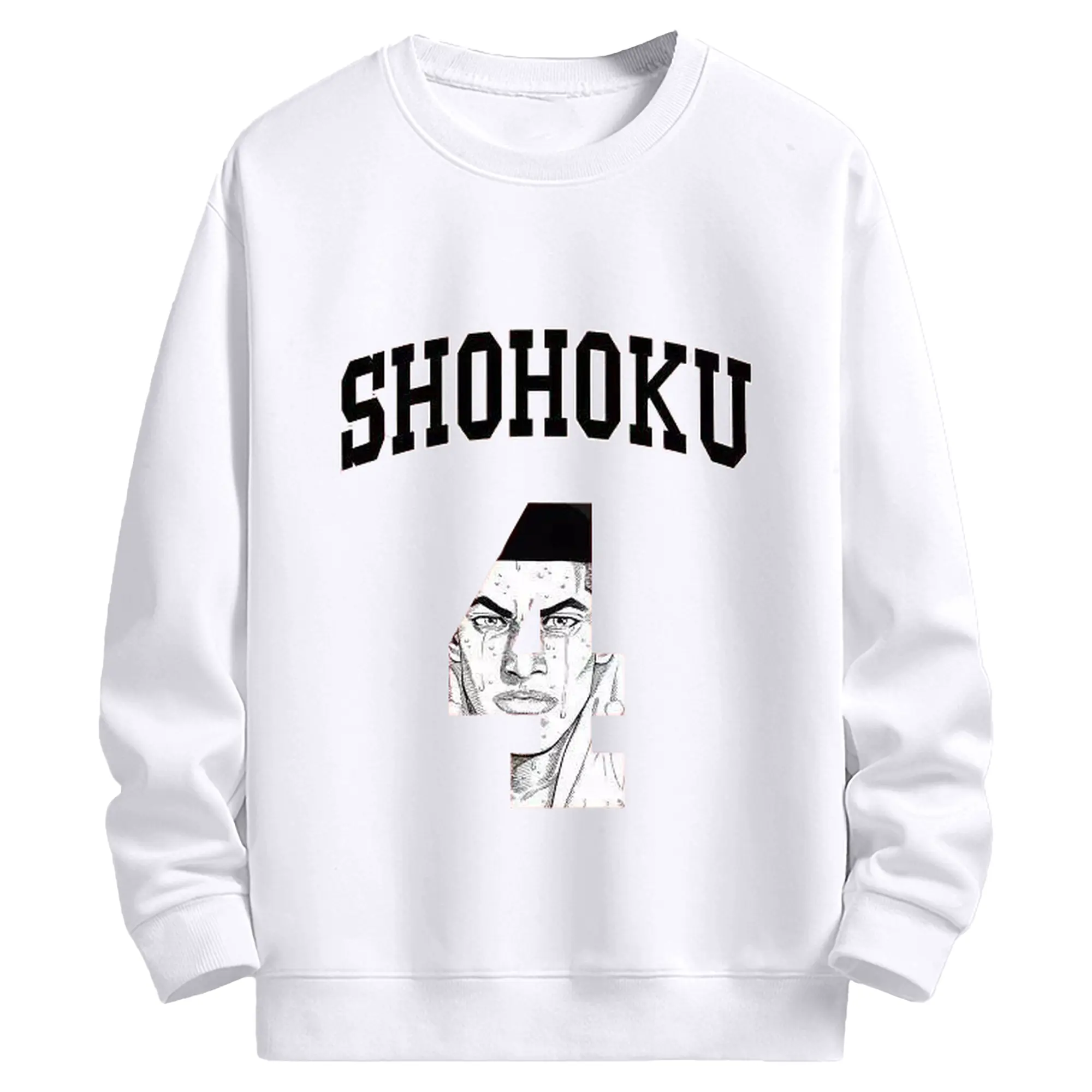 スラムダンク マンガ　赤木剛憲隊長 4番 - 高品質 クルーネック スウェット ・ コットン59％ ポリエステル41％ ・ ユニセックス 長袖 トレーナー ・ カジュアル デイリー スポーツ 散歩用