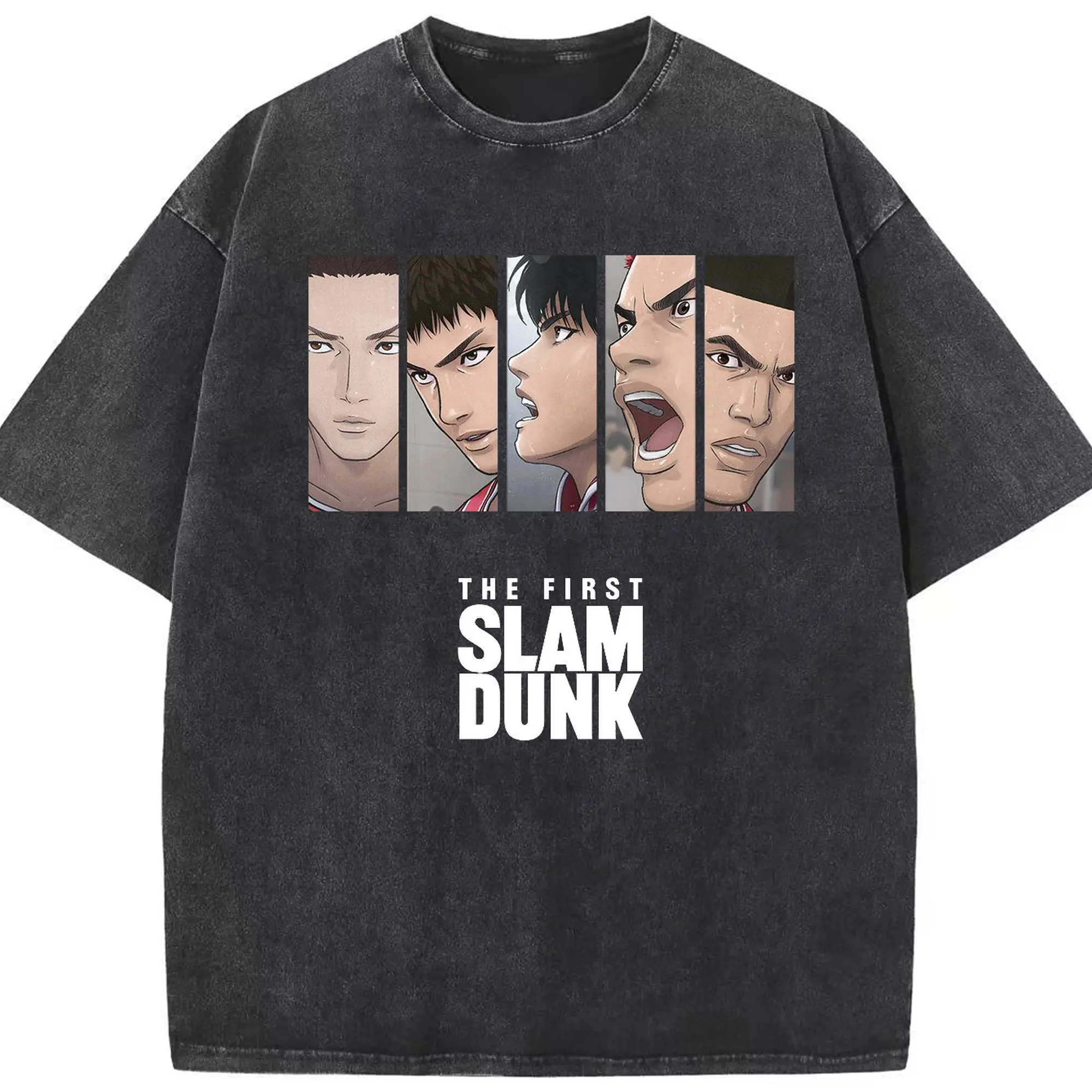 スラムダンク 映画 名シーン再現 - 綿100％ ヴィンテージ風 半袖Tシャツ ・ フロントプリント ・ 柔らか肌触り ・ 通気性 快適 ・ スポーツ カジュアル 外出用