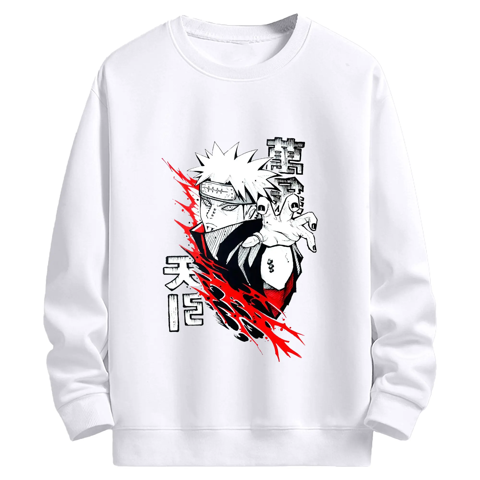 うずまき ナルト 暁 組織メンバーペイン 六道 - 高品質 クルーネック スウェット ・ コットン59％ ポリエステル41％ ・ ユニセックス 長袖 トレーナー ・ カジュアル デイリー スポーツ 散歩用