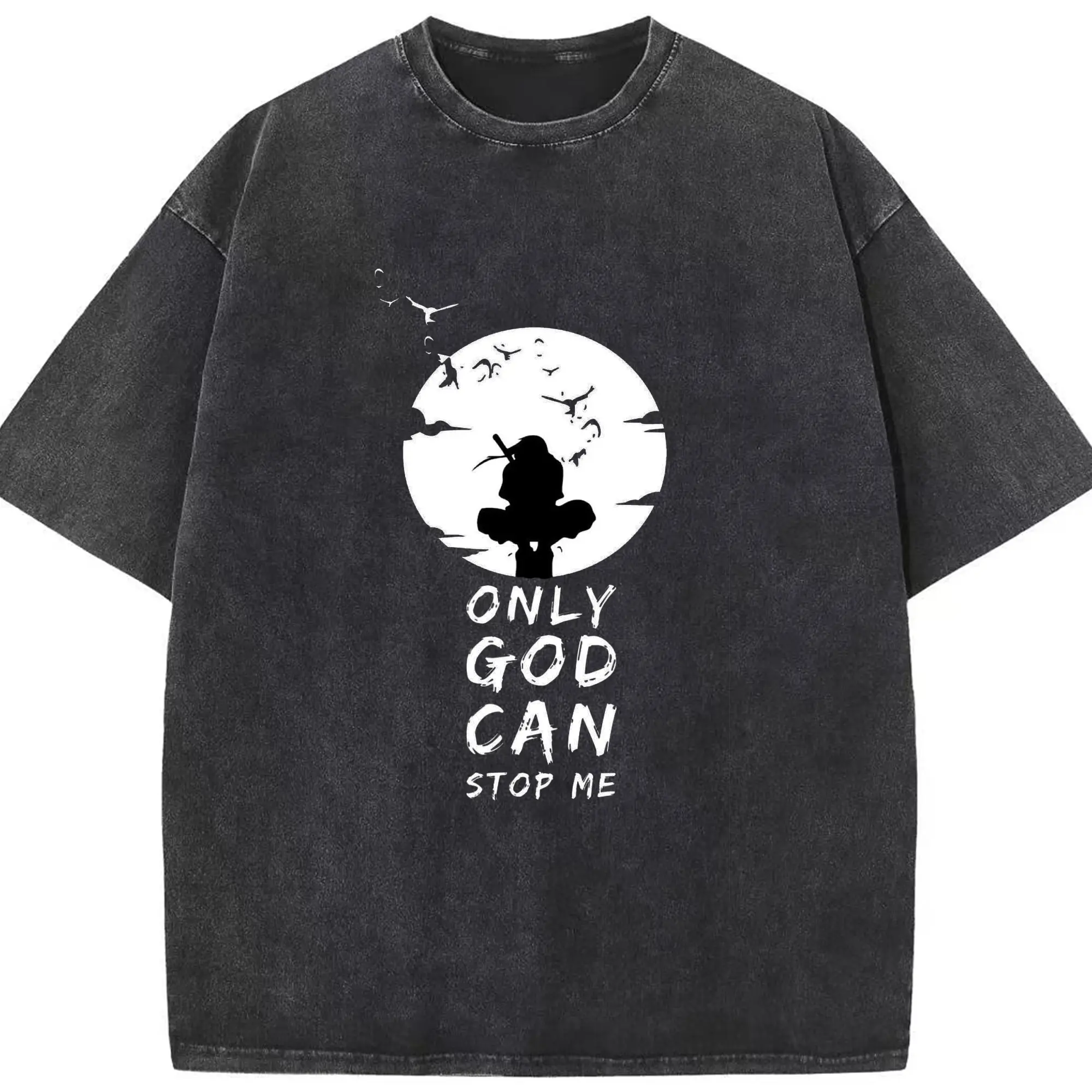 うずまき ナルト うちはイタチ 悲劇の英雄 - 綿100％ ヴィンテージ風 半袖Tシャツ ・ フロントプリント ・ 柔らか肌触り ・ 通気性 快適 ・ スポーツ カジュアル 外出用