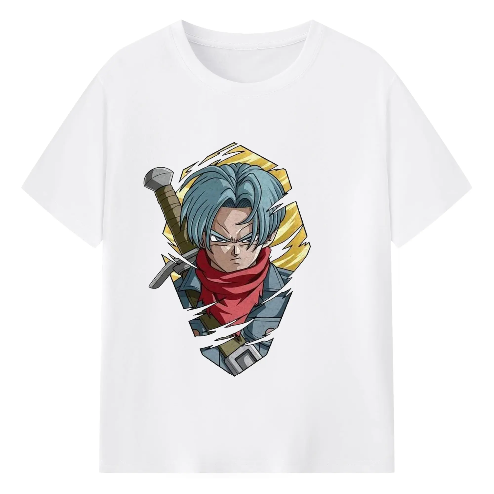 ドラゴンボール トランクス - 綿100％ 半袖Tシャツ ・ フロントプリント ・ 快適 通気性 ・ 日常使い 散歩 スポーツ用