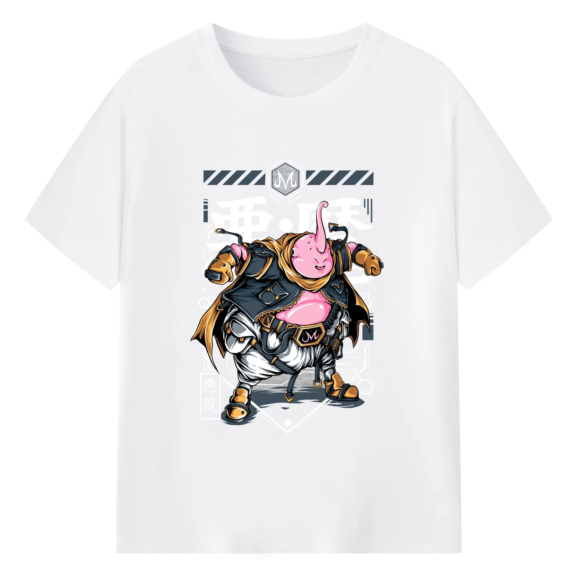 ドラゴンボール 魔人ブウ - 綿100％ 半袖Tシャツ ・ フロントプリント ・ 快適 通気性 ・ 日常使い 散歩 スポーツ用