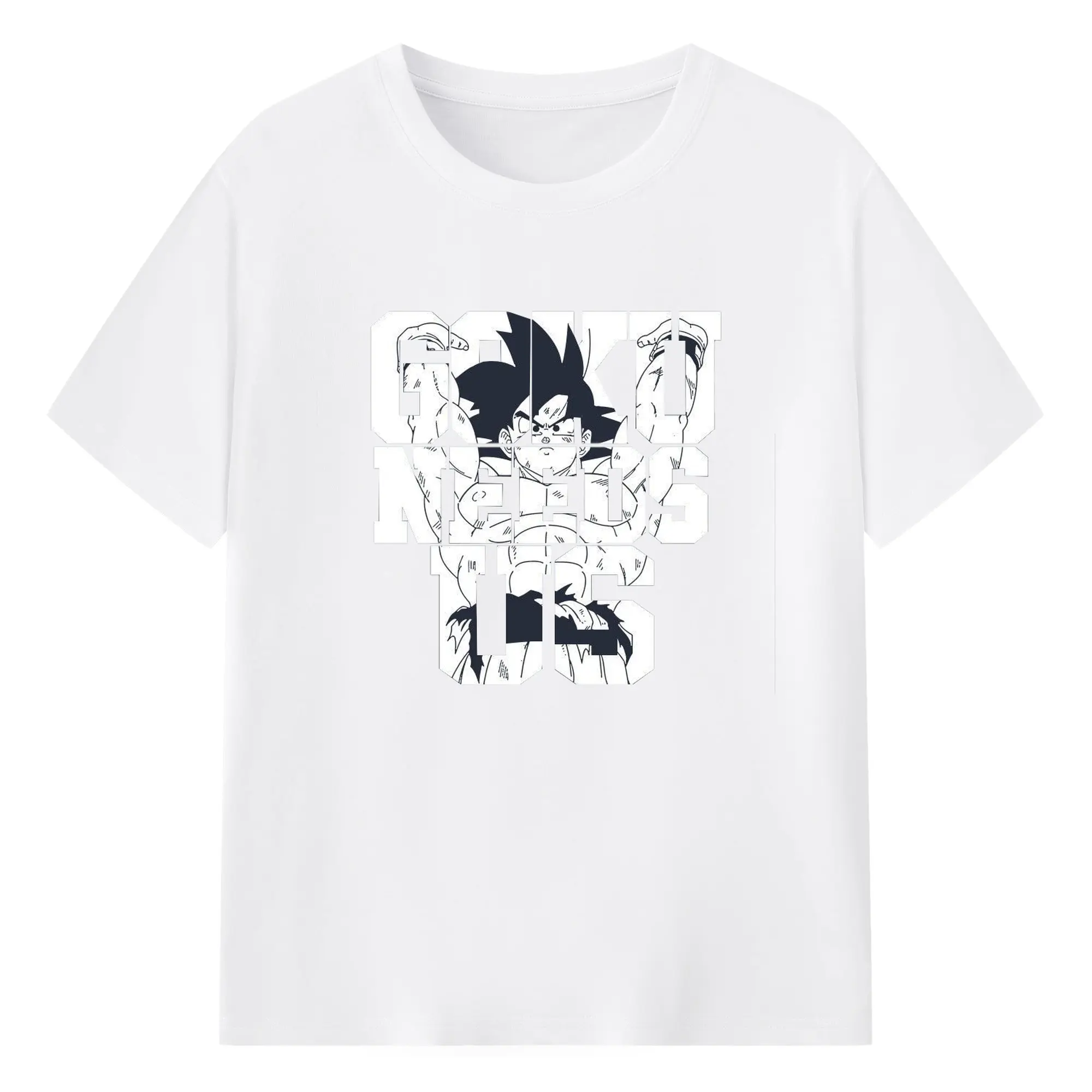 ドラゴンボール 孫悟空 元気玉 - 綿100％ 半袖Tシャツ ・ フロントプリント ・ 快適 通気性 ・ 日常使い 散歩 スポーツ用