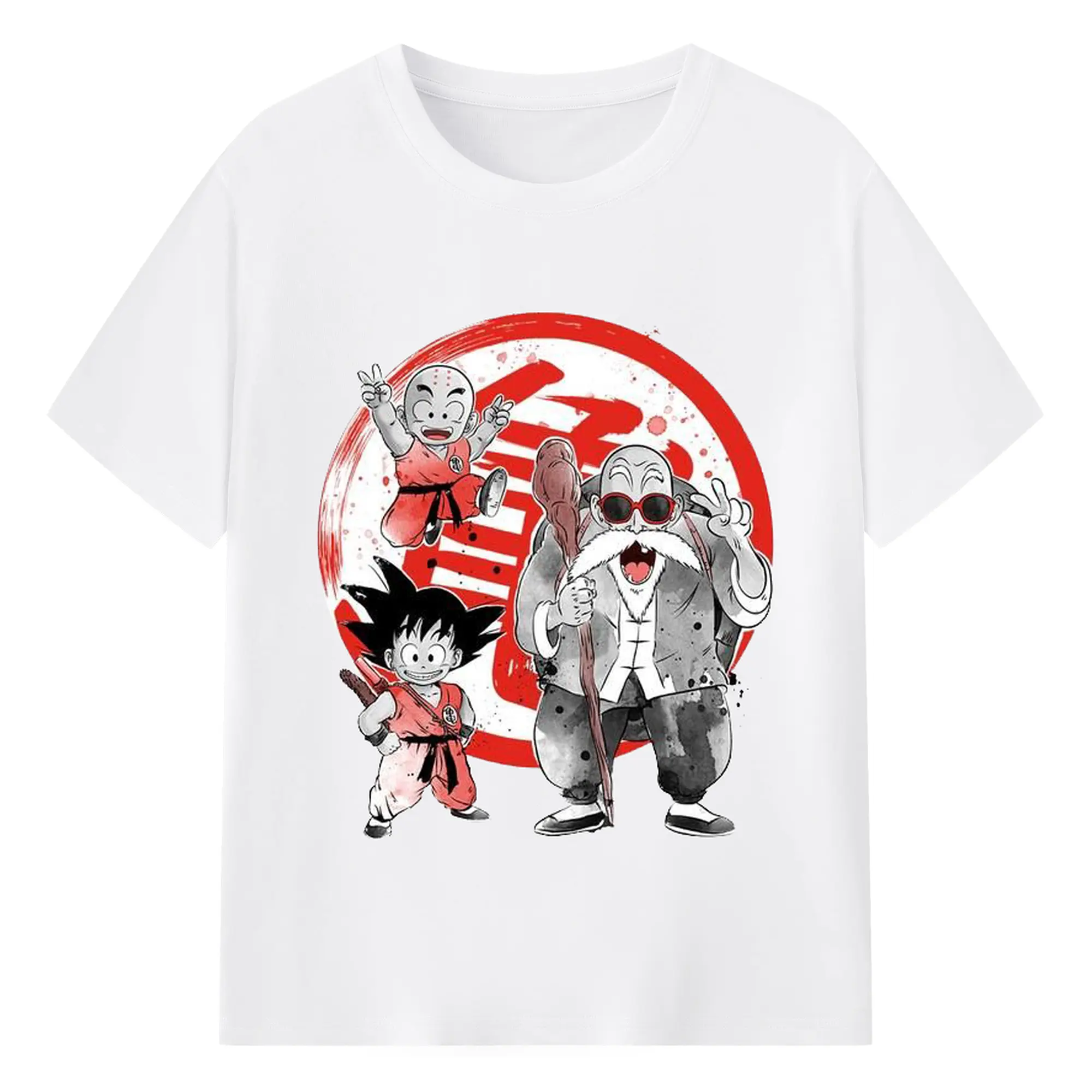 ドラゴンボール DRAGON BALL 孫悟空 クリリン 亀仙人 - 綿100％ 半袖Tシャツ ・ フロントプリント ・ 快適 通気性 ・ 日常使い 散歩 スポーツ用