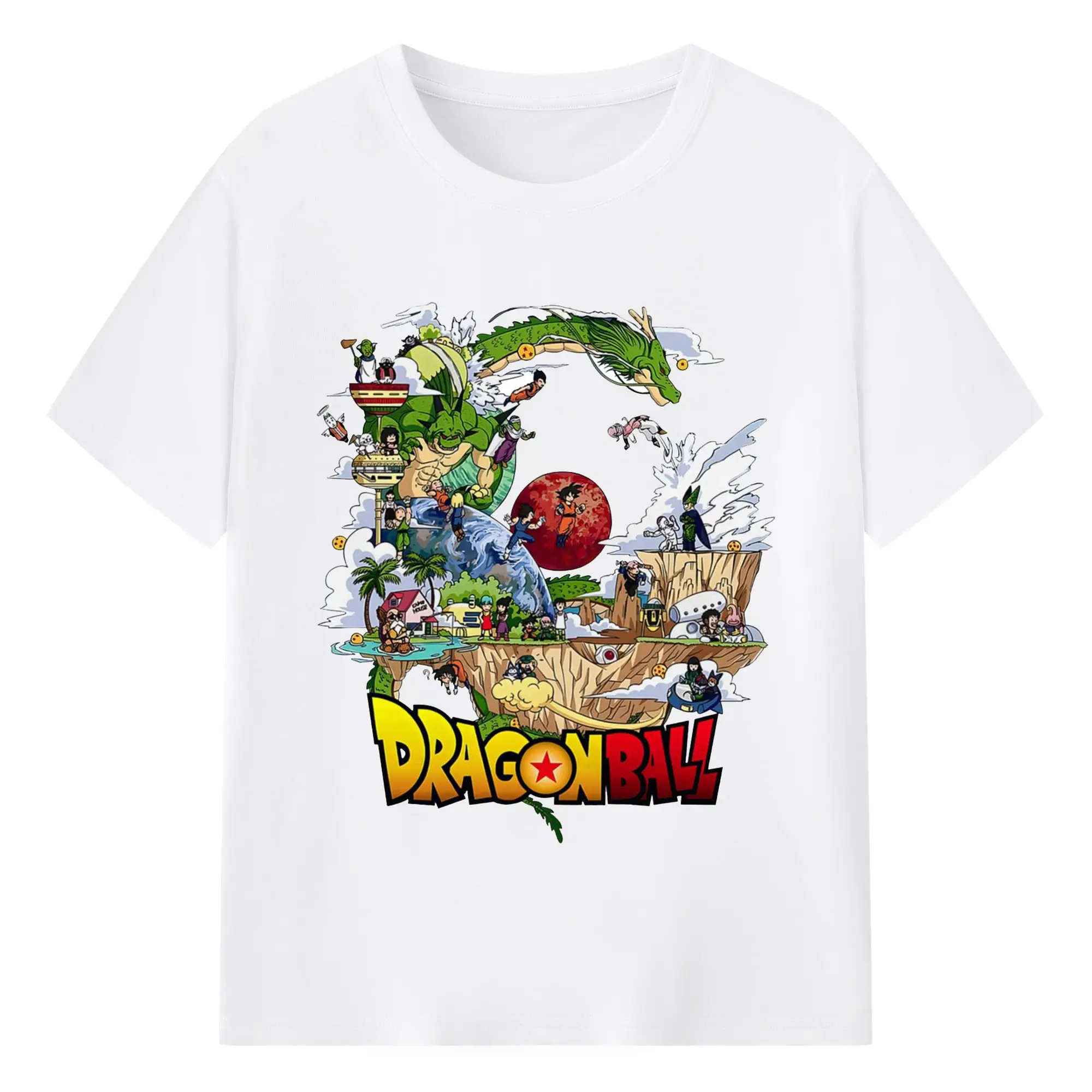 ドラゴンボール DRAGON BALL名場面 - 綿100％ 半袖Tシャツ ・ フロントプリント ・ 快適 通気性 ・ 日常使い 散歩 スポーツ用