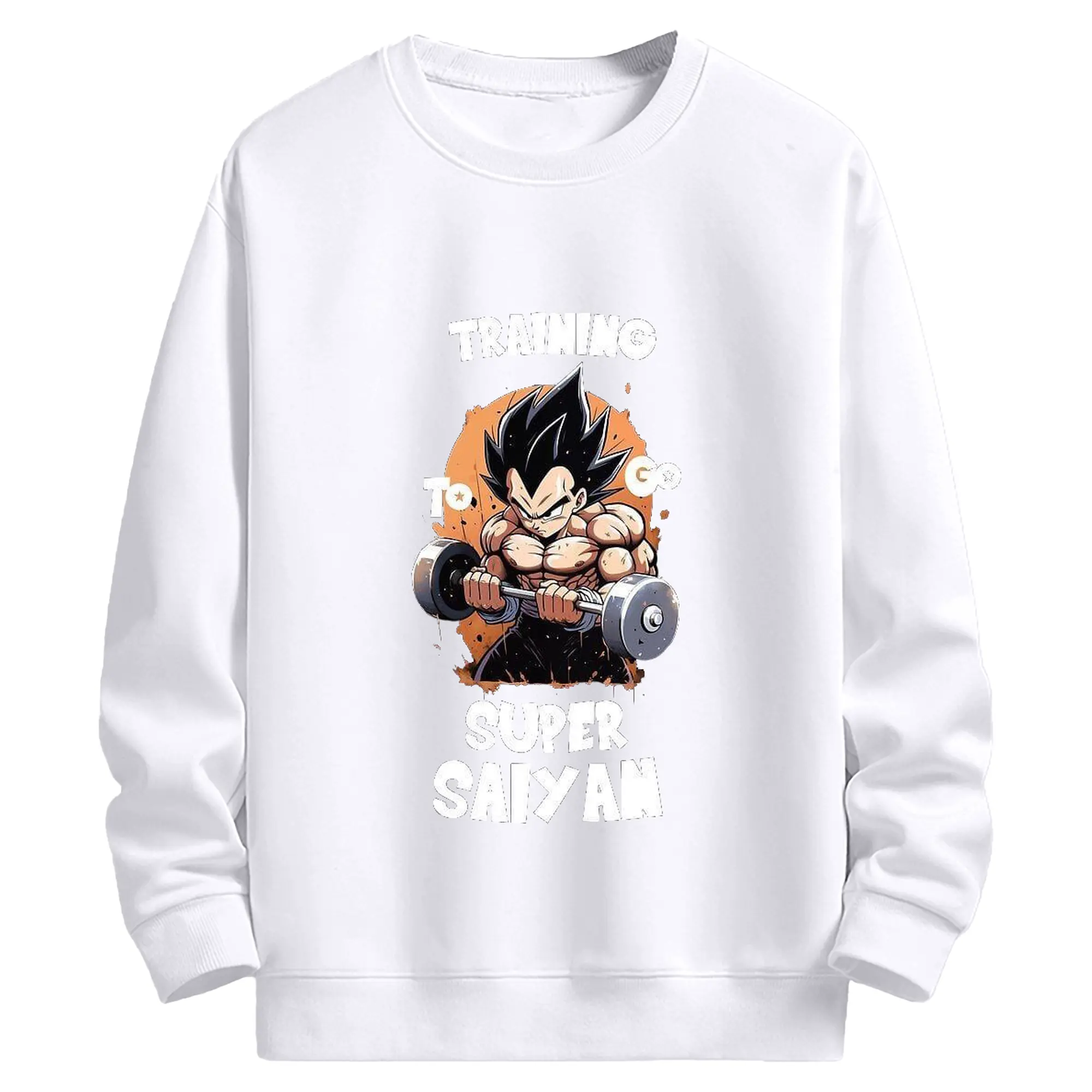 ドラゴンボール ベジータGYM トレーニング特別限定 - 高品質 クルーネック スウェット ・ コットン59％ ポリエステル41％ ・ ユニセックス 長袖 トレーナー ・ カジュアル デイリー スポーツ 散歩用