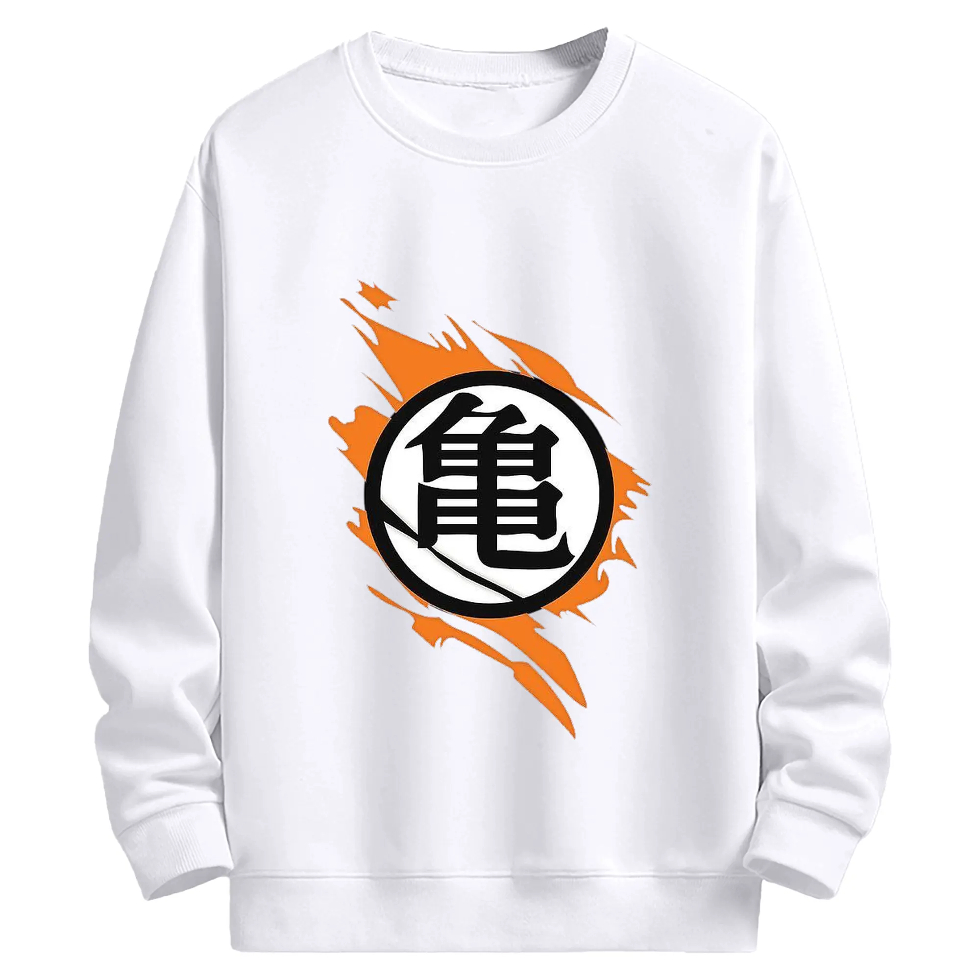 ドラゴンボール 亀仙流ロゴ - 高品質 クルーネック スウェット ・ コットン59％ ポリエステル41％ ・ ユニセックス 長袖 トレーナー ・ カジュアル デイリー スポーツ 散歩用