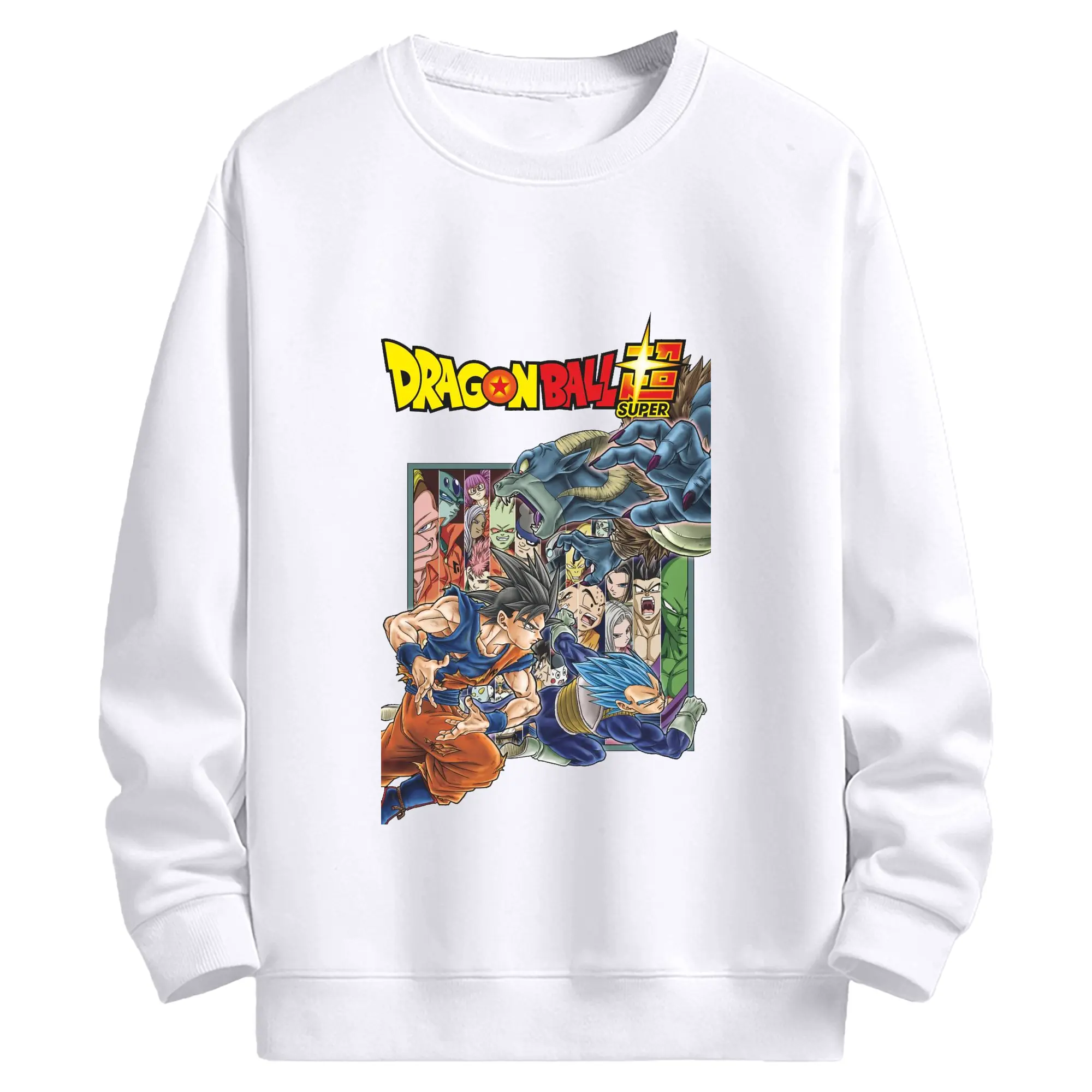 ドラゴンボール 超サイヤ人 - 高品質 クルーネック スウェット ・ コットン59％ ポリエステル41％ ・ ユニセックス 長袖 トレーナー ・ カジュアル デイリー スポーツ 散歩用