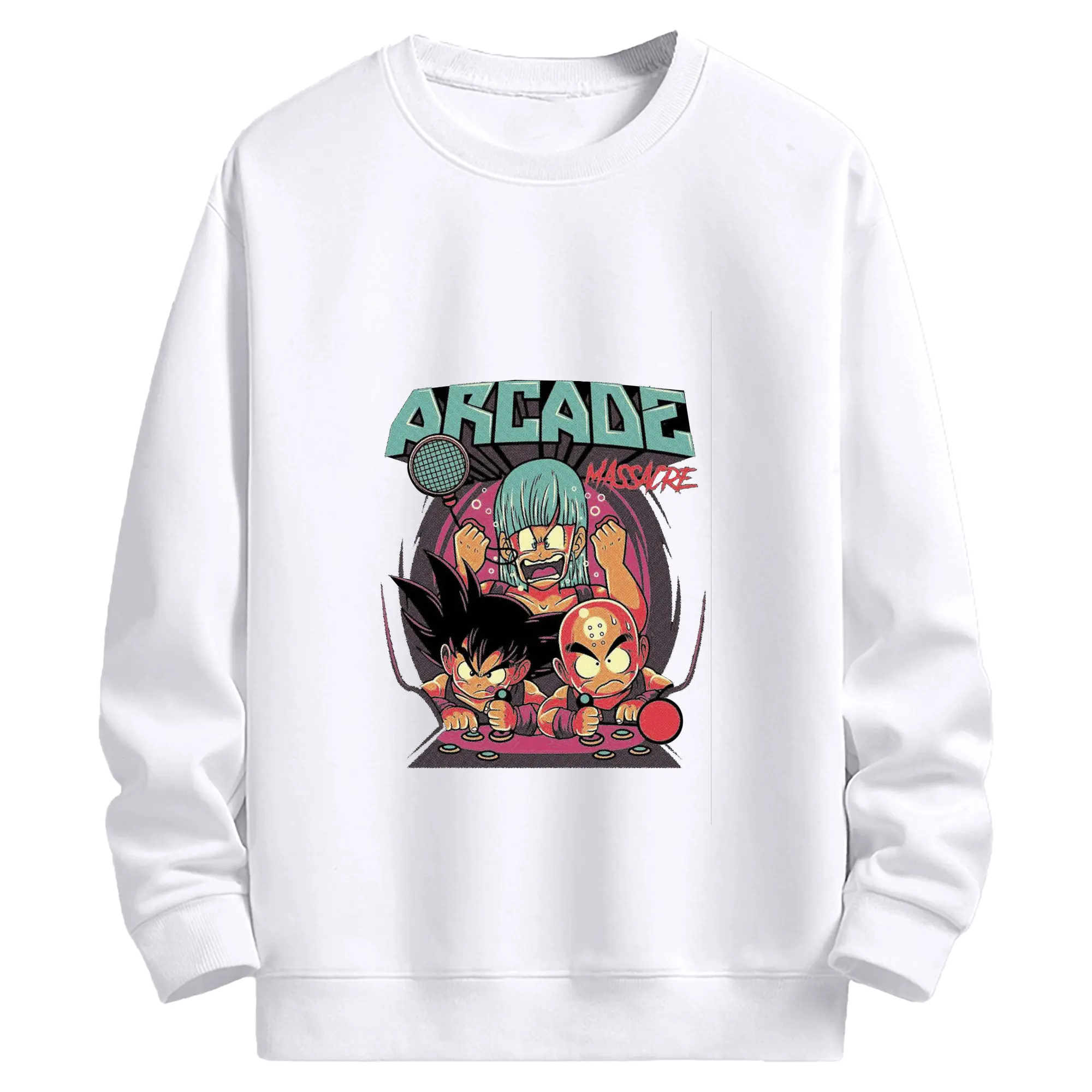 ドラゴンボール 孫悟空＆ブルマ コラボバトル！ - 高品質 クルーネック スウェット ・ コットン59％ ポリエステル41％ ・ ユニセックス 長袖 トレーナー ・ カジュアル デイリー スポーツ 散歩用