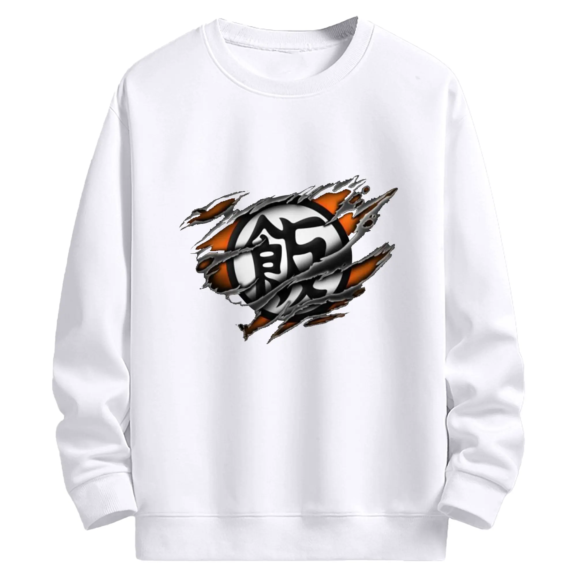 ドラゴンボール 孫悟飯 シンプルロゴ - 高品質 クルーネック スウェット ・ コットン59％ ポリエステル41％ ・ ユニセックス 長袖 トレーナー ・ カジュアル デイリー スポーツ 散歩用