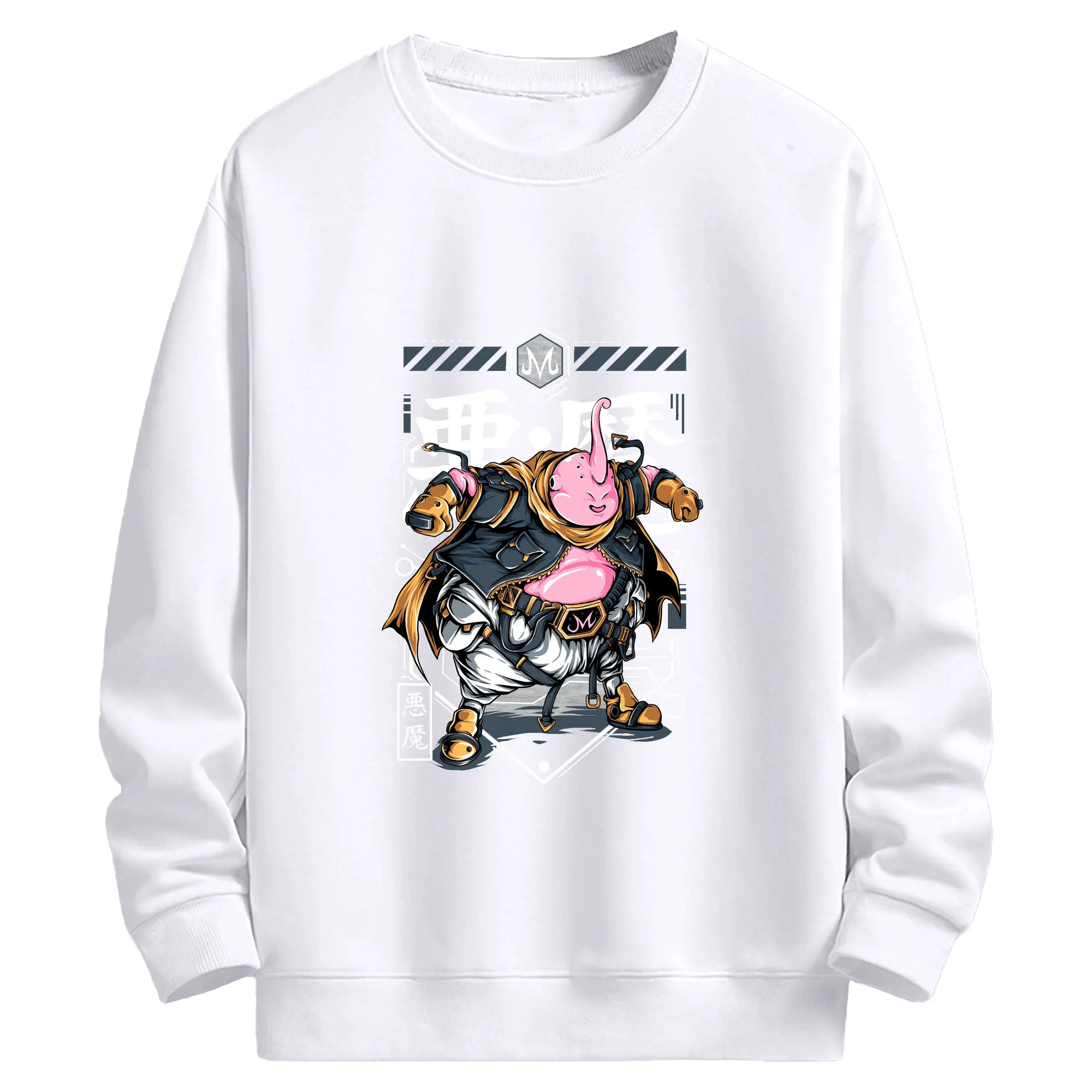 ドラゴンボール 魔人ブウ - 高品質 クルーネック スウェット ・ コットン59％ ポリエステル41％ ・ ユニセックス 長袖 トレーナー ・ カジュアル デイリー スポーツ 散歩用