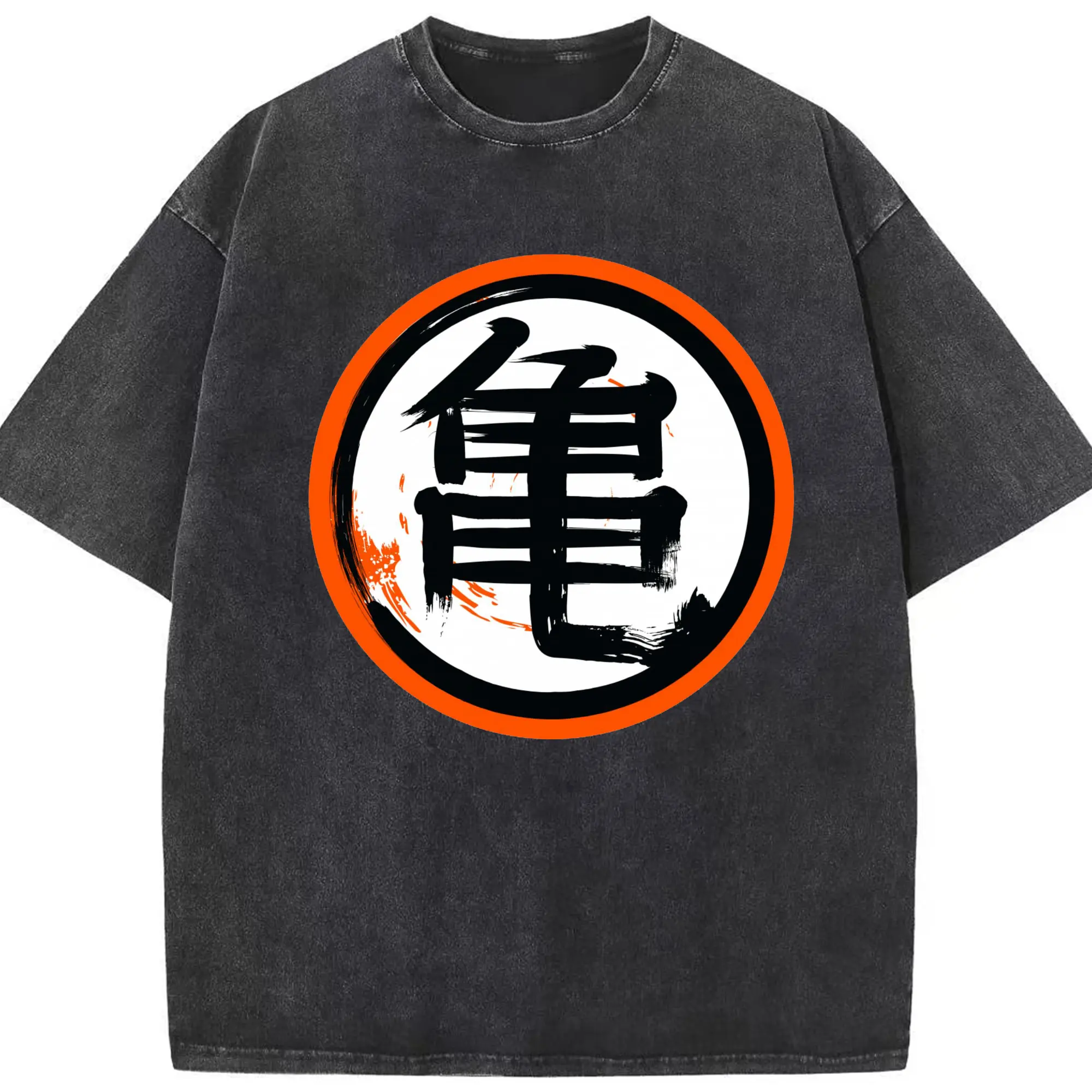 ドラゴンボール 亀仙流 シンプルロゴ - 綿100％ ヴィンテージ風 半袖Tシャツ ・ フロントプリント ・ 柔らか肌触り ・ 通気性 快適 ・ スポーツ カジュアル 外出用