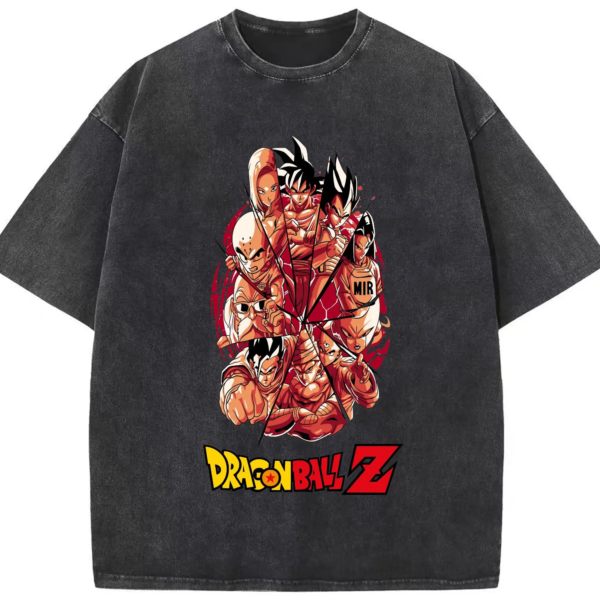 ドラゴンボール 超サイヤ人 - 綿100％ ヴィンテージ風 半袖Tシャツ ・ フロントプリント ・ 柔らか肌触り ・ 通気性 快適 ・ スポーツ カジュアル 外出用