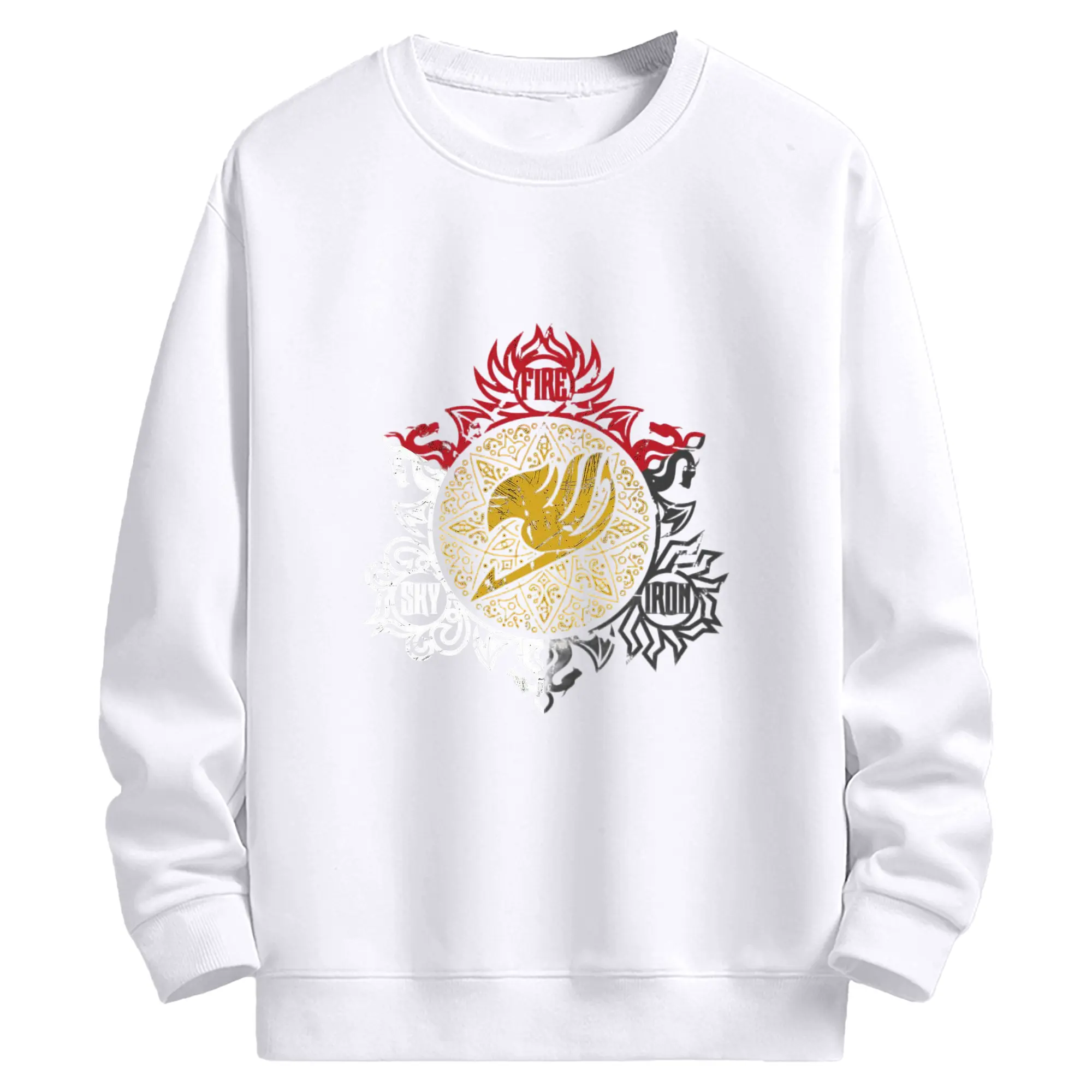 限定 フェアリーテイル　シンプルロゴ - 高品質 クルーネック スウェット ・ コットン59％ ポリエステル41％ ・ ユニセックス 長袖 トレーナー ・ カジュアル デイリー スポーツ 散歩用