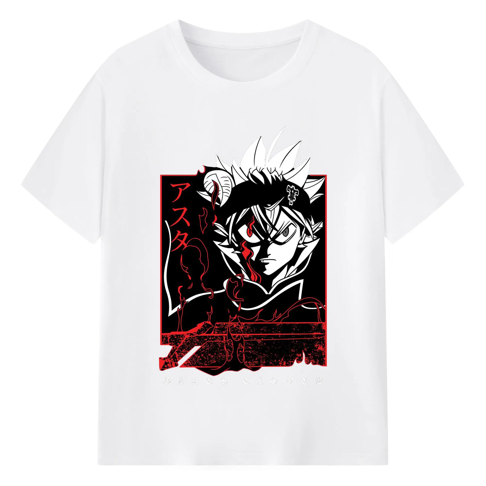 ブラッククローバー アスタ - 綿100％ 半袖Tシャツ ・ フロントプリント ・ 快適 通気性 ・ 日常使い 散歩 スポーツ用