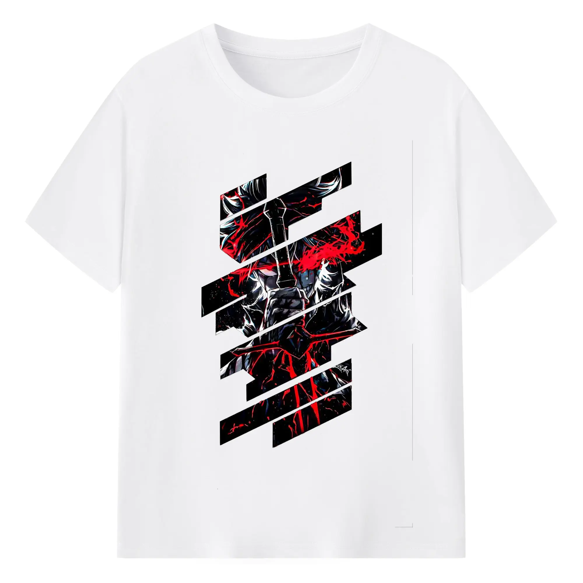 ブラッククローバー デーモンアスタ - 綿100％ 半袖Tシャツ ・ フロントプリント ・ 快適 通気性 ・ 日常使い 散歩 スポーツ用