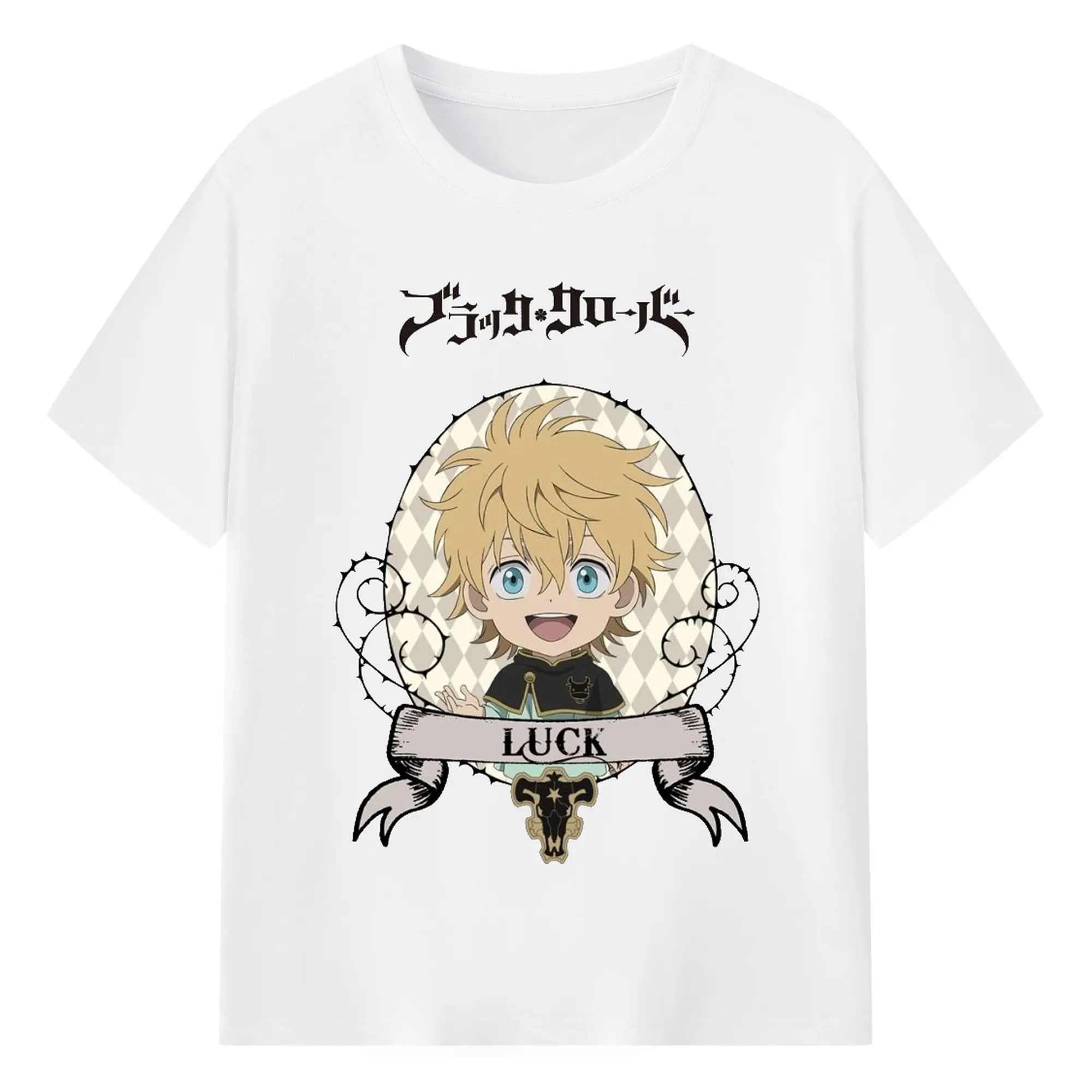 ブラッククローバー デフォルメキャラ ラック・ボルティア - 綿100％ 半袖Tシャツ ・ フロントプリント ・ 快適 通気性 ・ 日常使い 散歩 スポーツ用