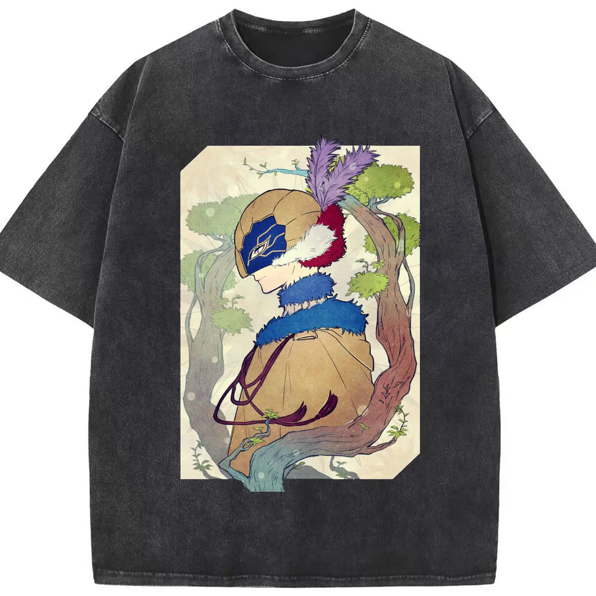 ブラッククローバー 金色黎明 ウィリアム - 綿100％ ヴィンテージ風 半袖Tシャツ ・ フロントプリント ・ 柔らか肌触り ・ 通気性 快適 ・ スポーツ カジュアル 外出用