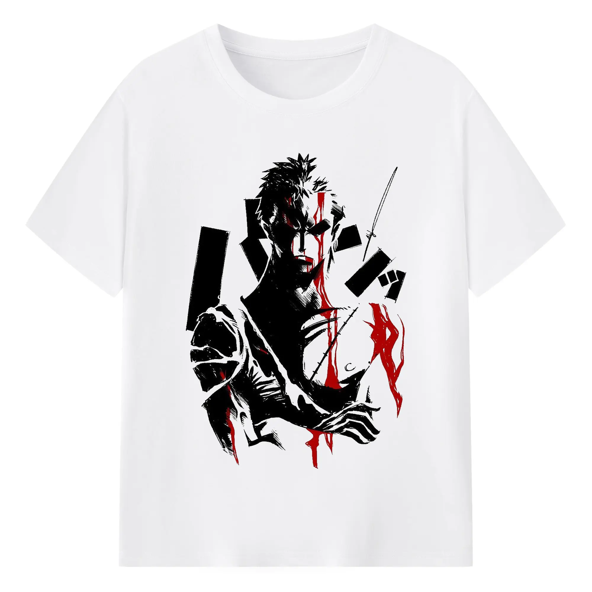 ワンピースロロノア・ゾロ - 綿100％ 半袖Tシャツ ・ フロントプリント ・ 快適 通気性 ・ 日常使い 散歩 スポーツ用