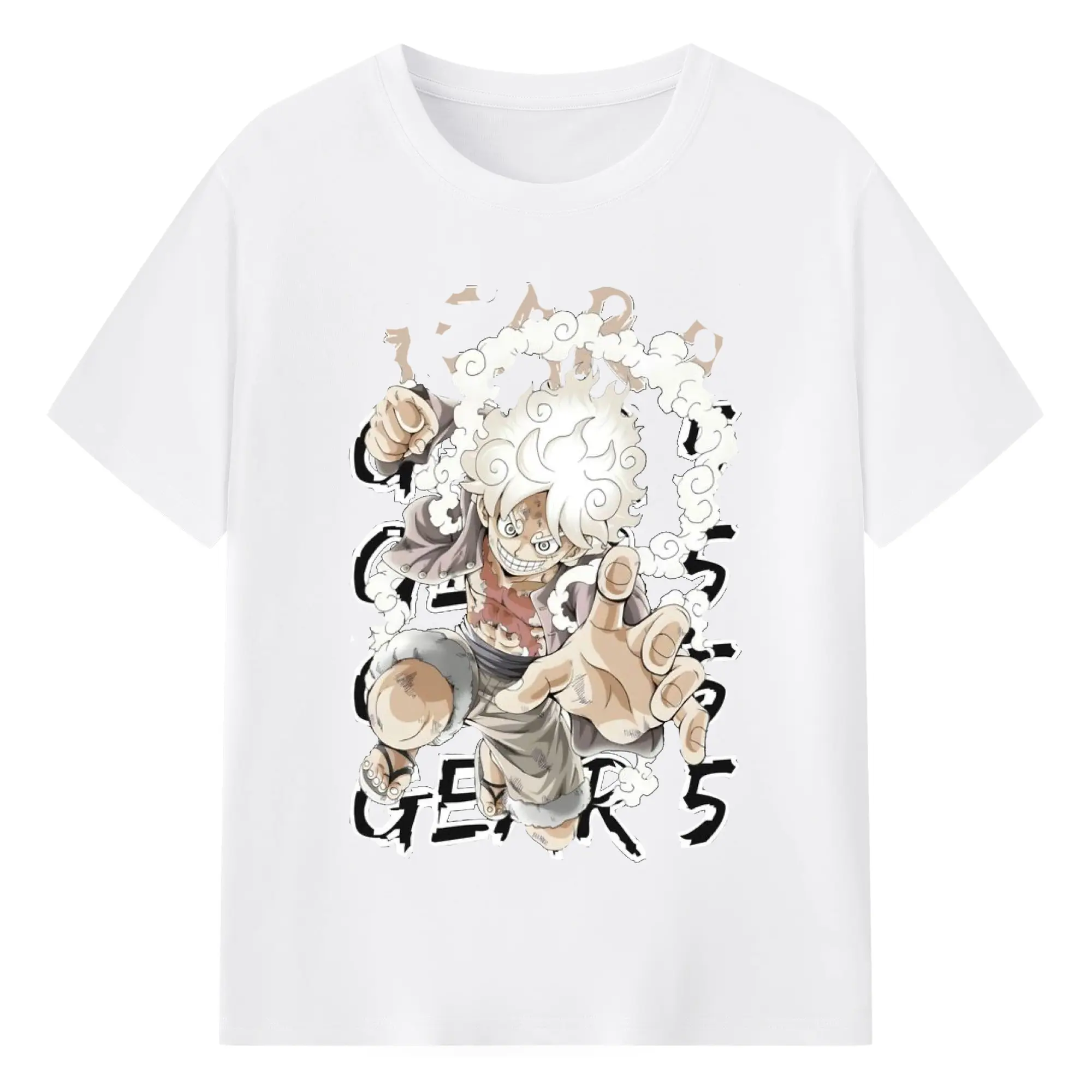 ワンピース モンキー・D・ルフィ - 綿100％ 半袖Tシャツ ・ フロントプリント ・ 快適 通気性 ・ 日常使い 散歩 スポーツ用