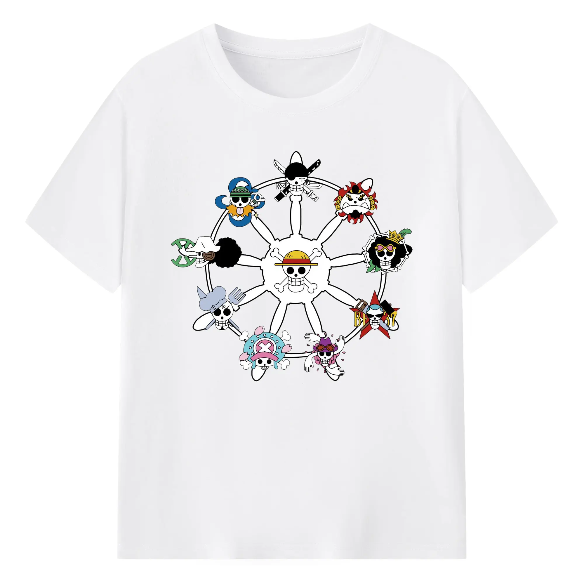 ワンピース - 綿100％ 半袖Tシャツ ・ フロントプリント ・ 快適 通気性 ・ 日常使い 散歩 スポーツ用