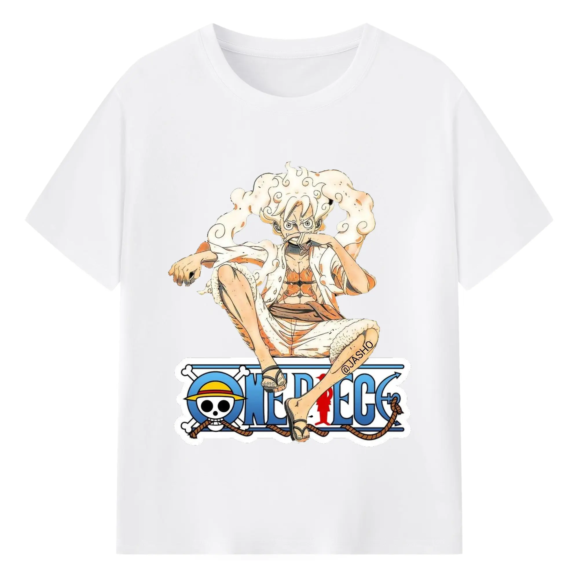 ワンピース モンキー・D・ルフィ - 綿100％ 半袖Tシャツ ・ フロントプリント ・ 快適 通気性 ・ 日常使い 散歩 スポーツ用