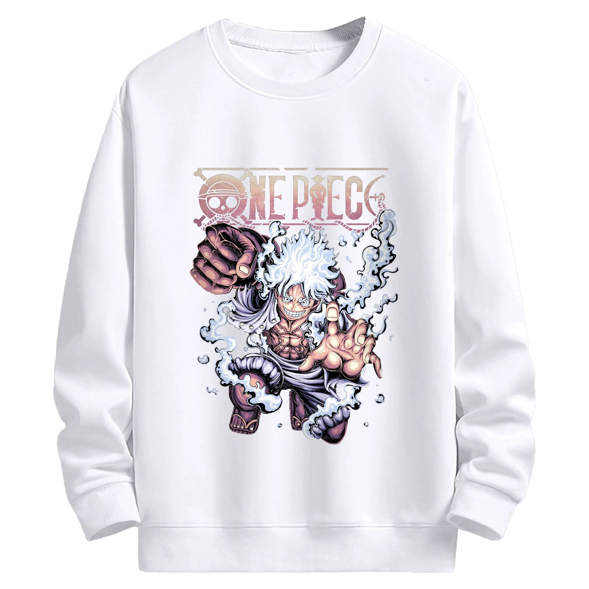 ワンピース モンキー・D・ルフィ - 高品質 クルーネック スウェット ・ コットン59％ ポリエステル41％ ・ ユニセックス 長袖 トレーナー ・ カジュアル デイリー スポーツ 散歩用