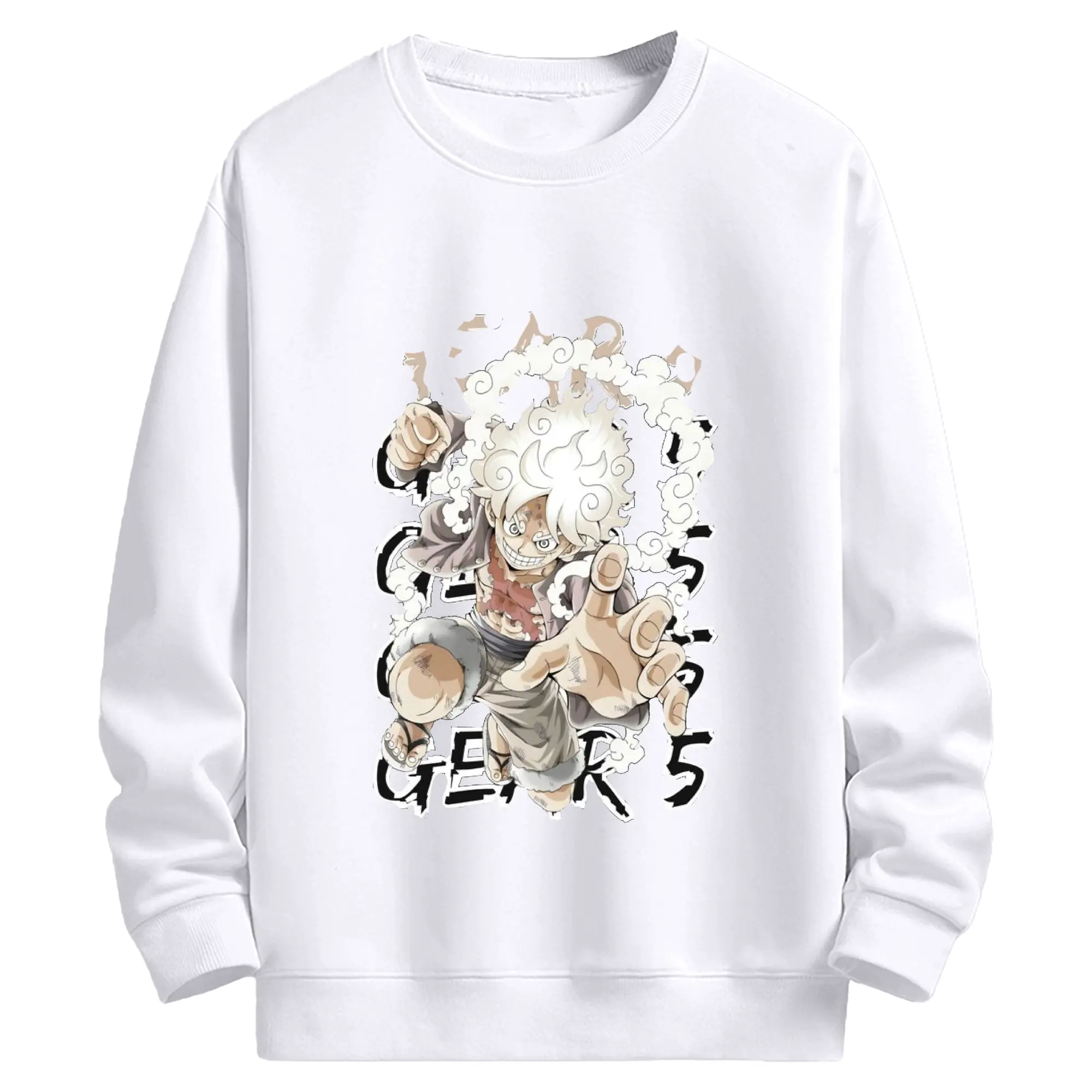 ワンピース モンキー・D・ルフィ - 高品質 クルーネック スウェット ・ コットン59％ ポリエステル41％ ・ ユニセックス 長袖 トレーナー ・ カジュアル デイリー スポーツ 散歩用