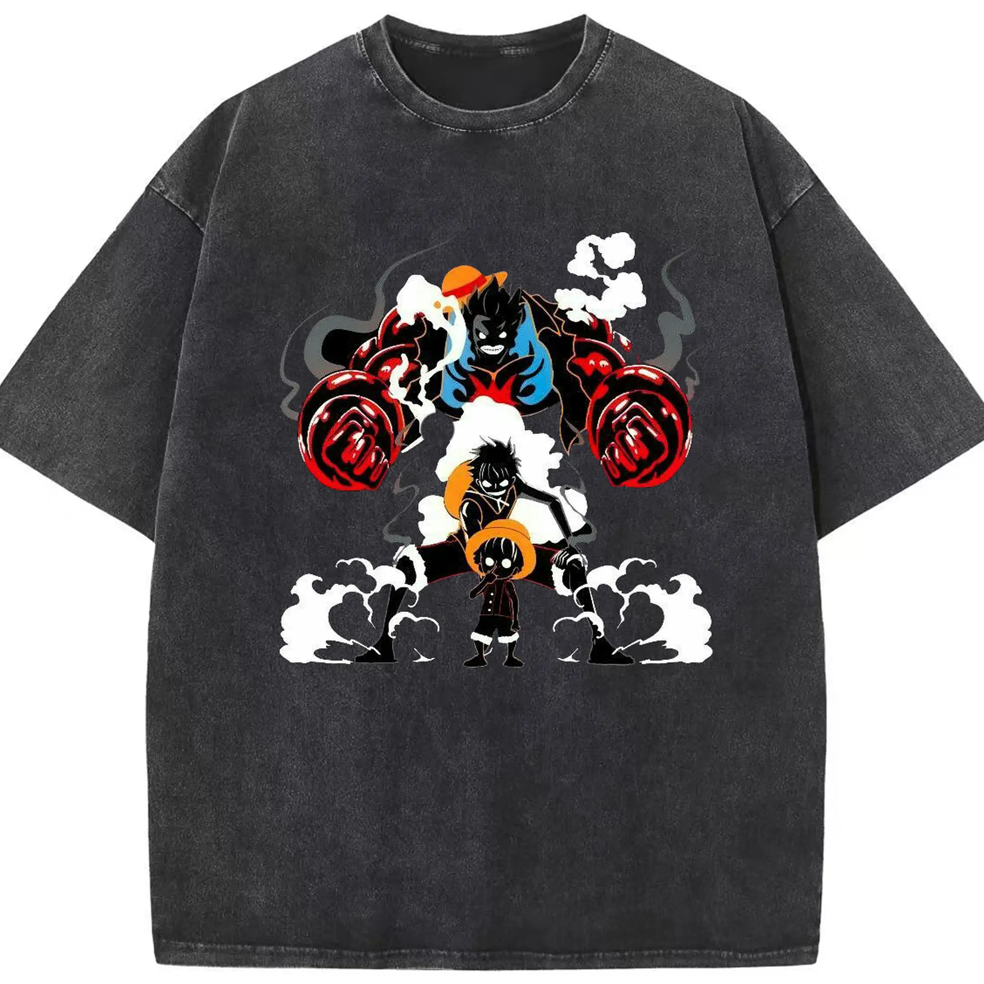 ワンピース - 綿100％ ヴィンテージ風 半袖Tシャツ ・ フロントプリント ・ 柔らか肌触り ・ 通気性 快適 ・ スポーツ カジュアル 外出用