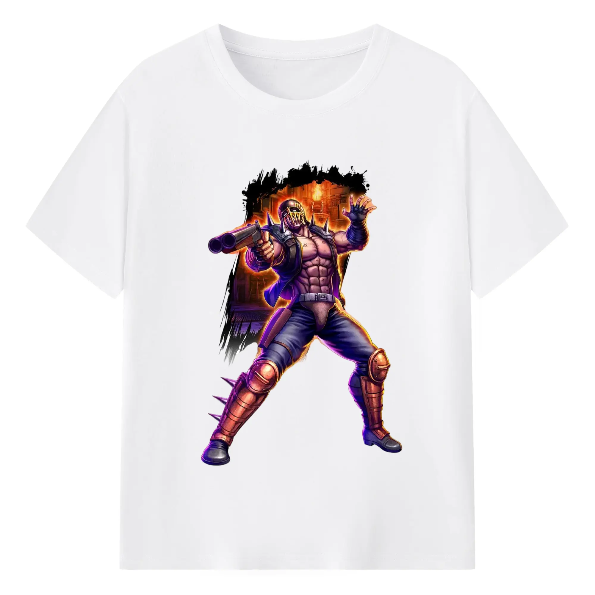 北斗の拳 世紀末の悪党 ジャギ - 綿100％ 半袖Tシャツ ・ フロントプリント ・ 快適 通気性 ・ 日常使い 散歩 スポーツ用